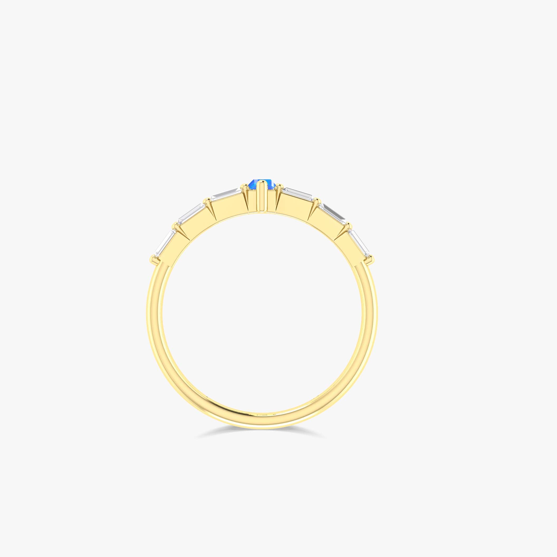 Baguette Blue Opal Zircon Ring3