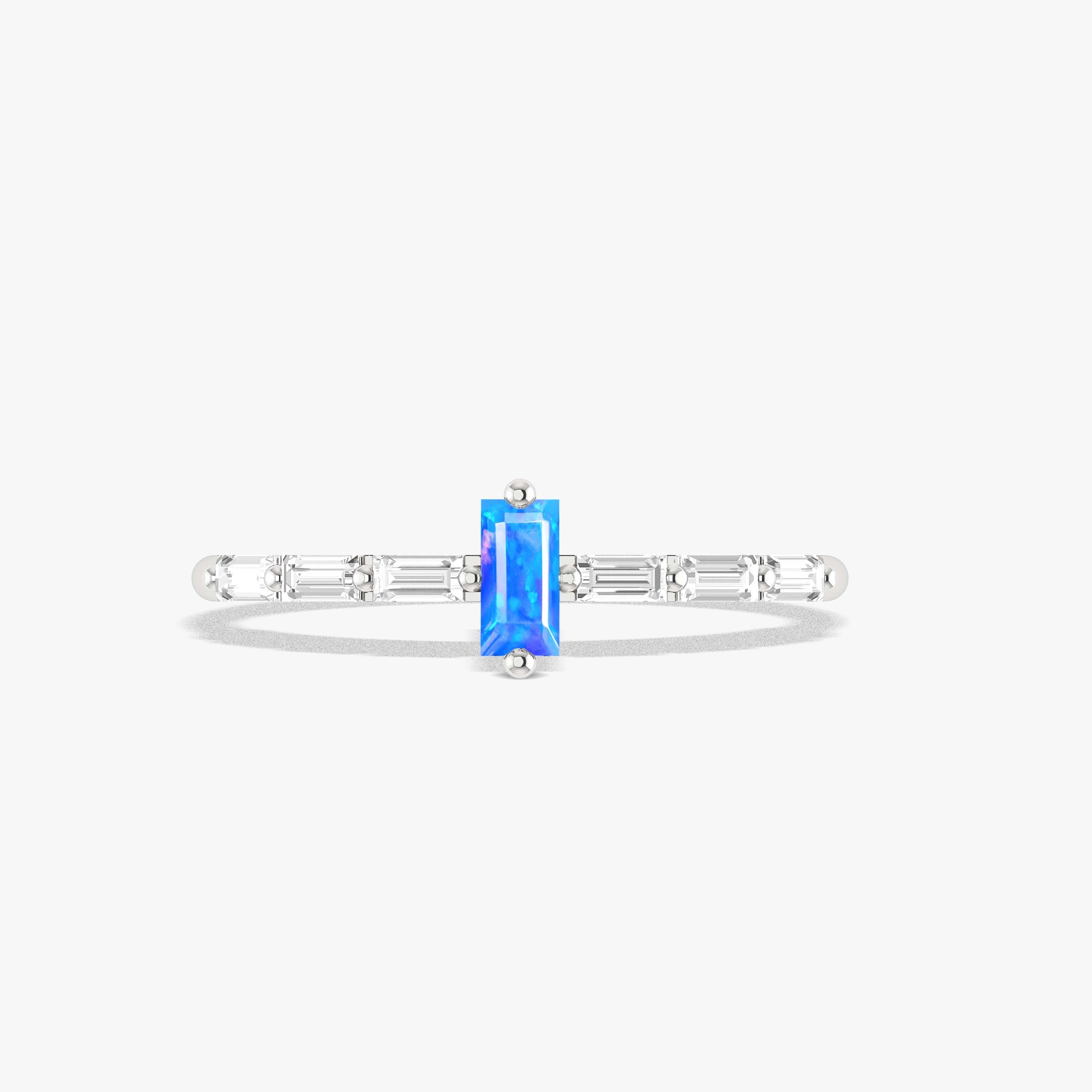 Baguette Blue Opal Zircon Ring4