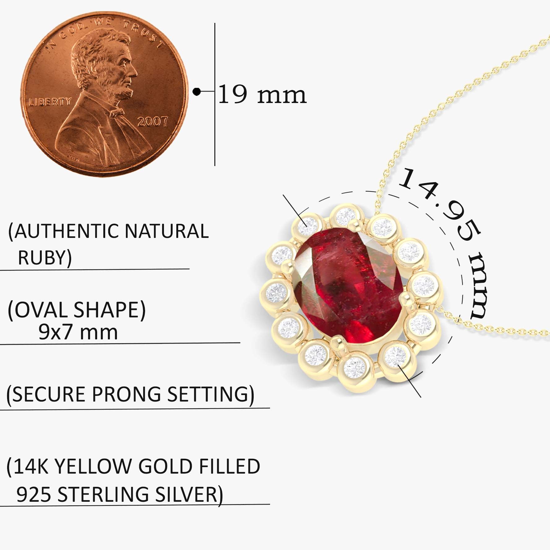 Bezel Set Zircons Ruby Pendant3