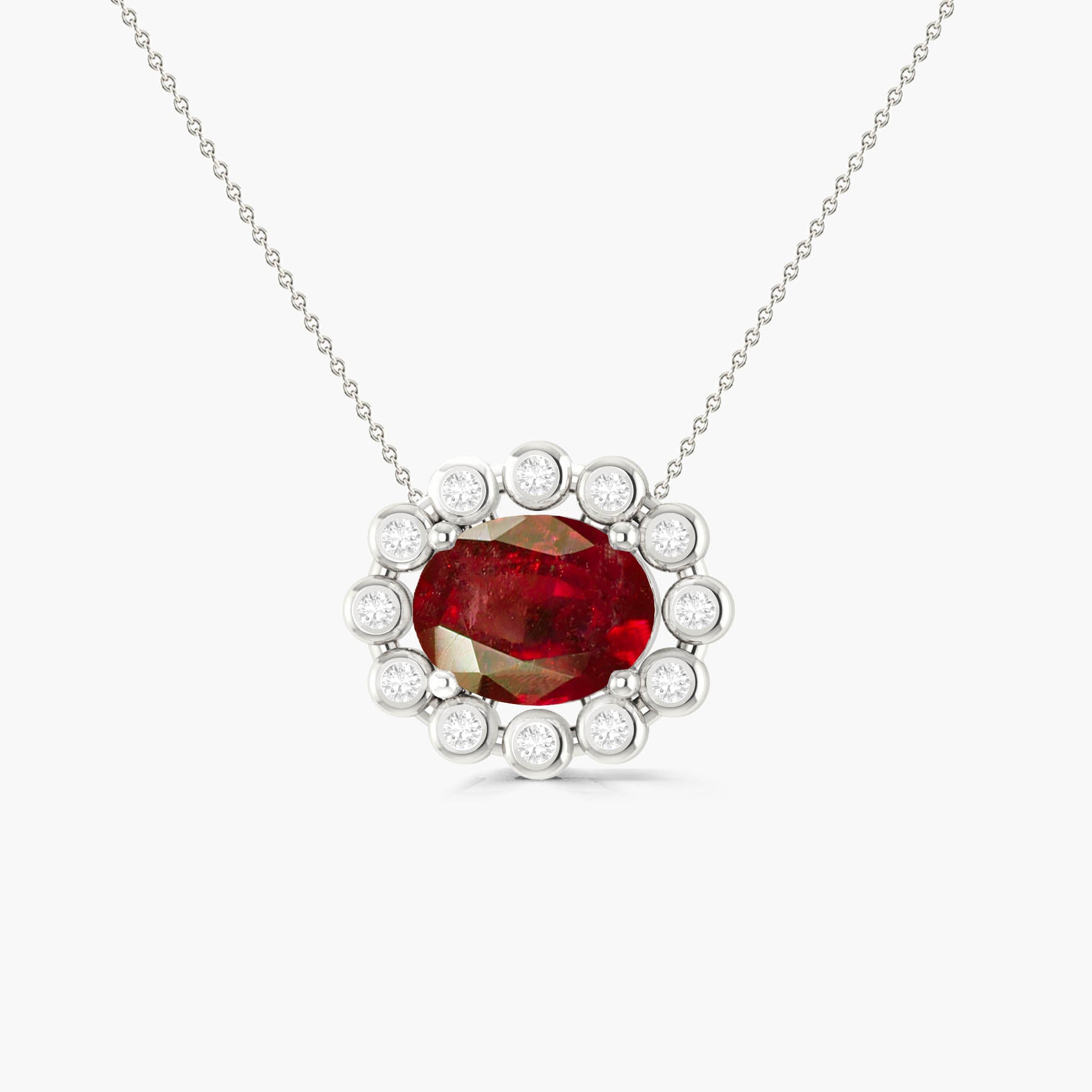 Bezel Set Zircons Ruby Pendant4