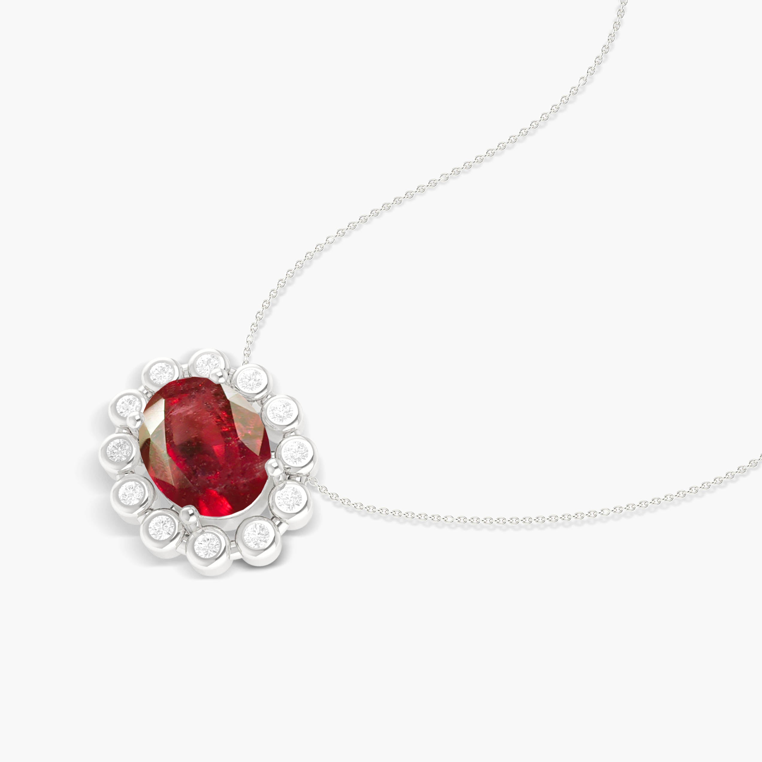 Bezel Set Zircons Ruby Pendant6