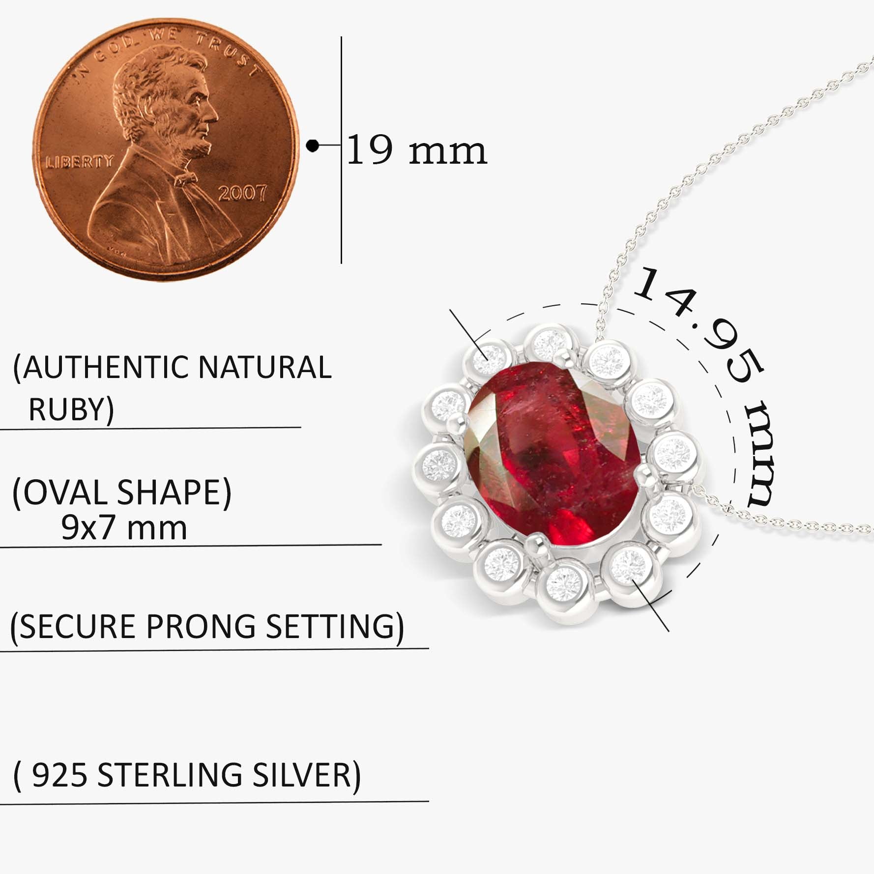 Bezel Set Zircons Ruby Pendant7