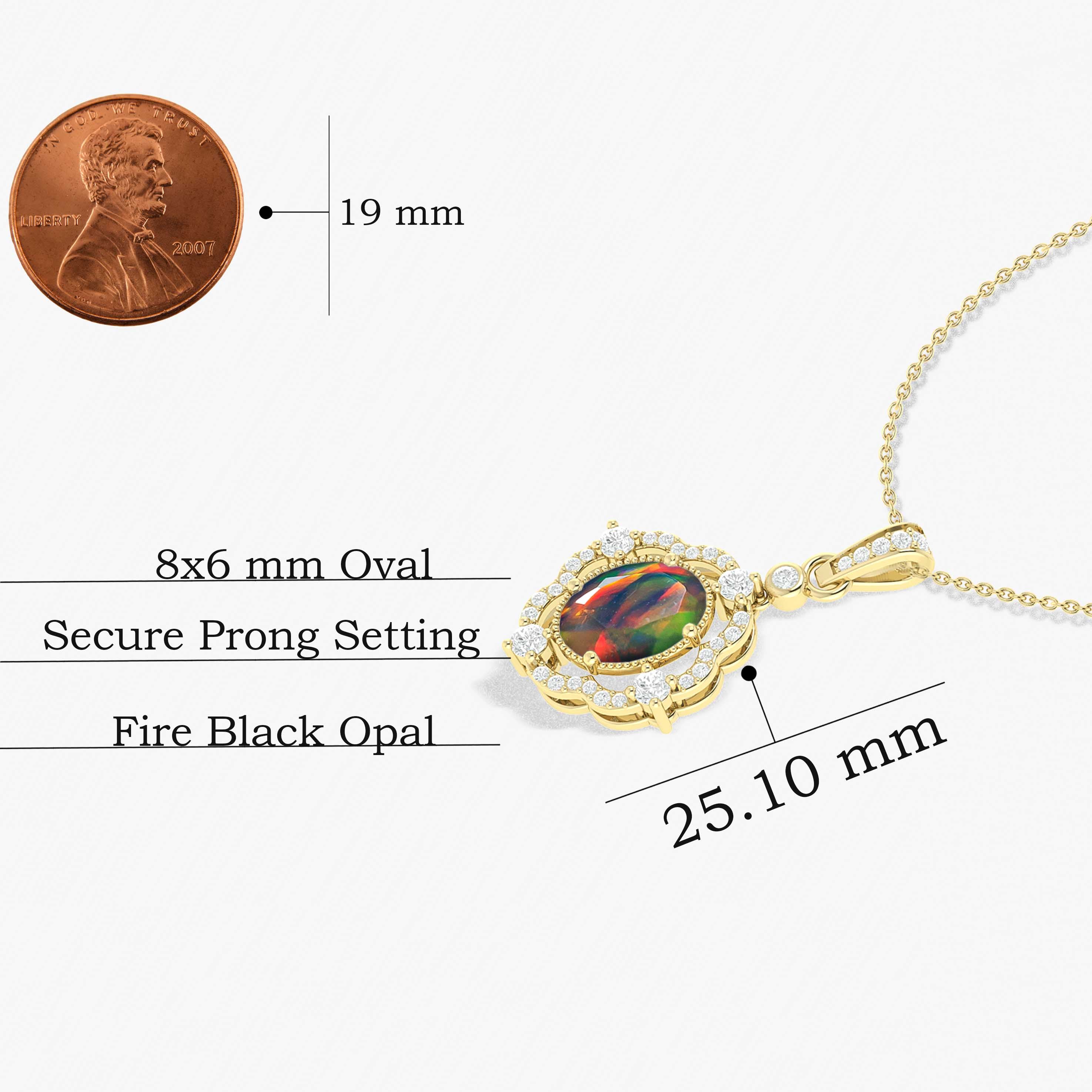 Black Opal Gemstone Charm Pendant