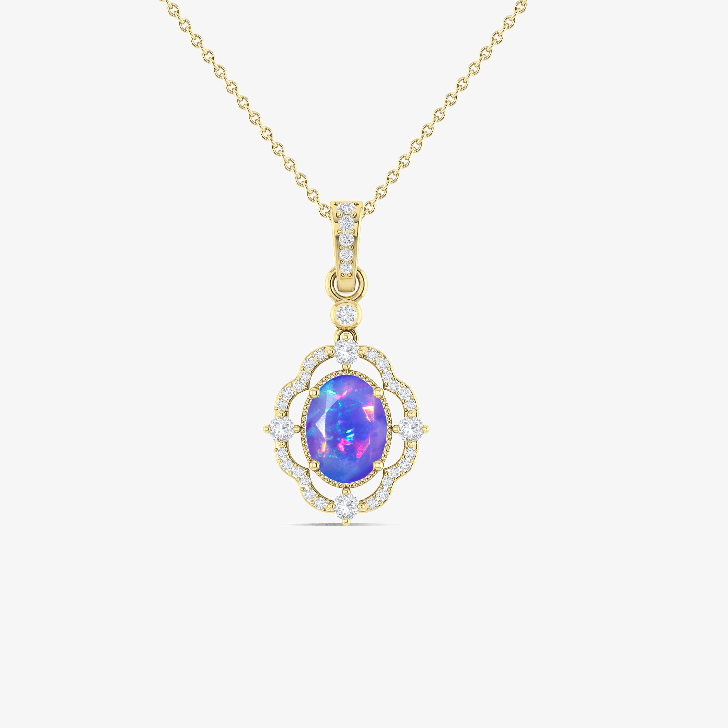 Lavender Opal Gemstone Charm Pendant