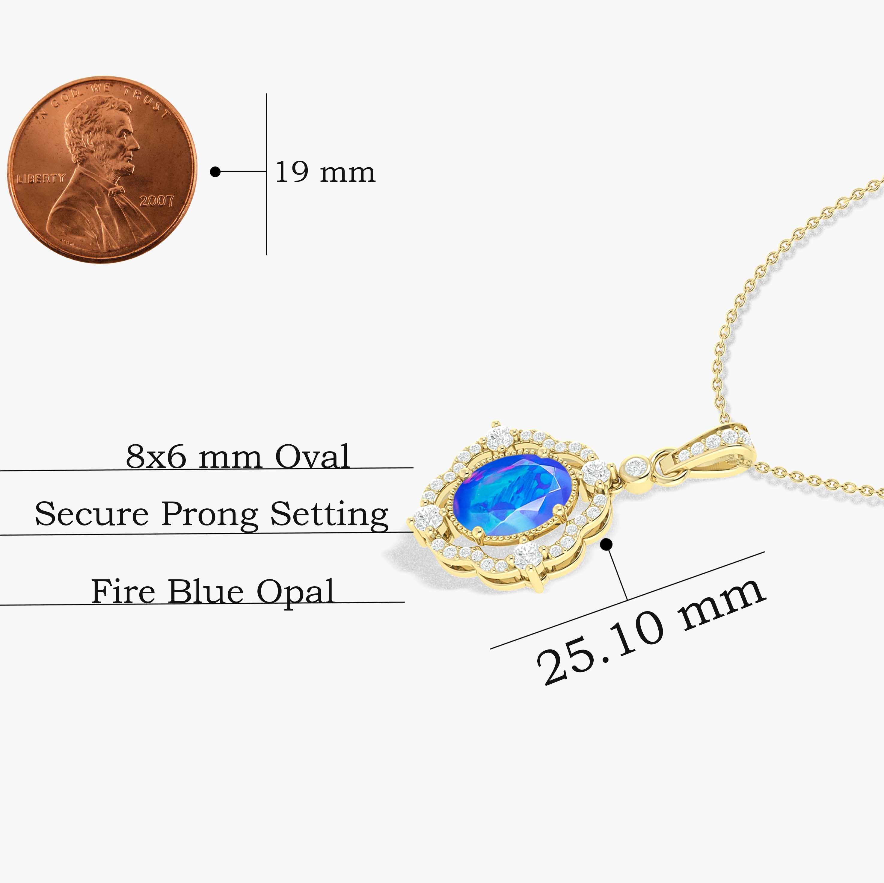 Blue Opal Gemstone Charm Pendant