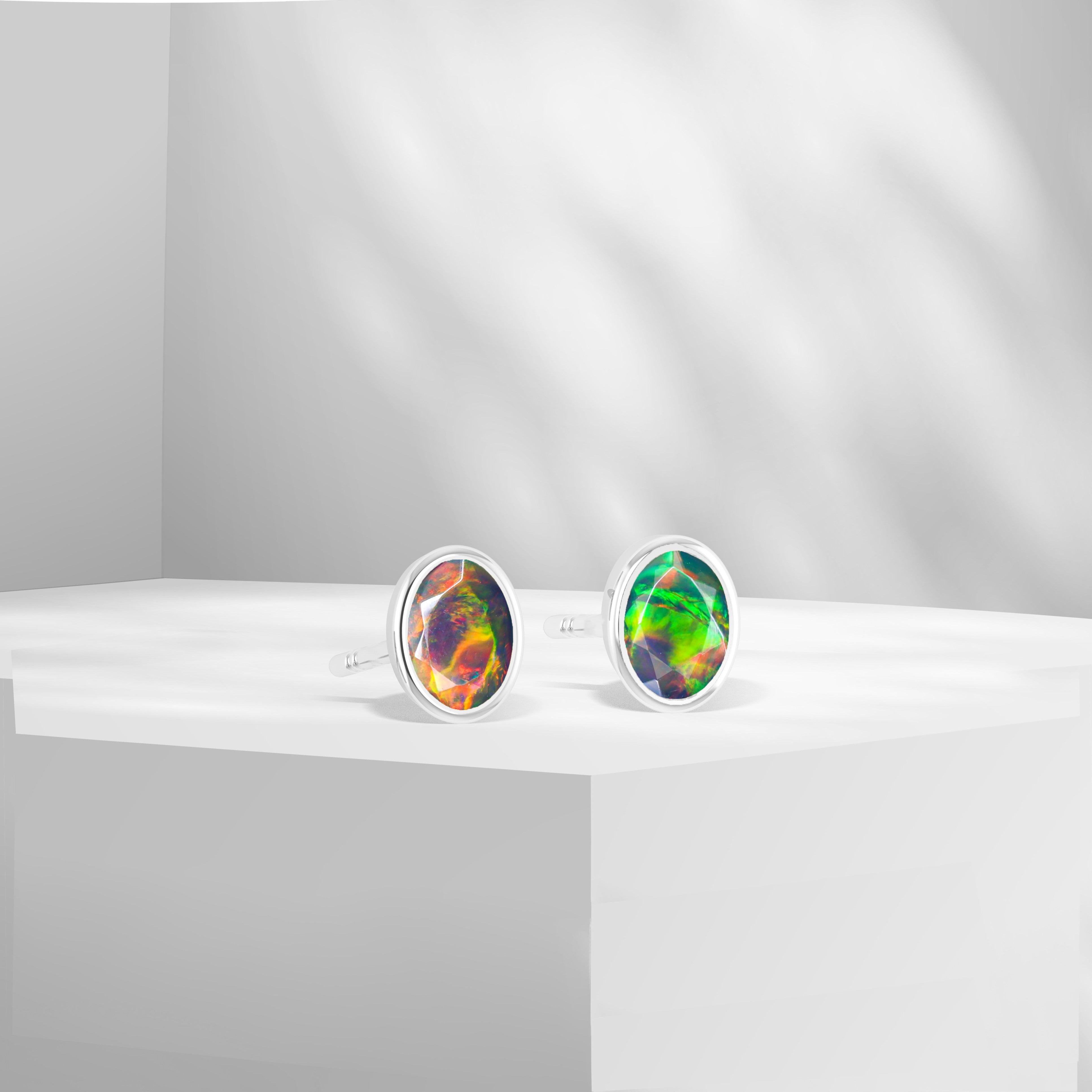 Oval Opal Stud for Girl