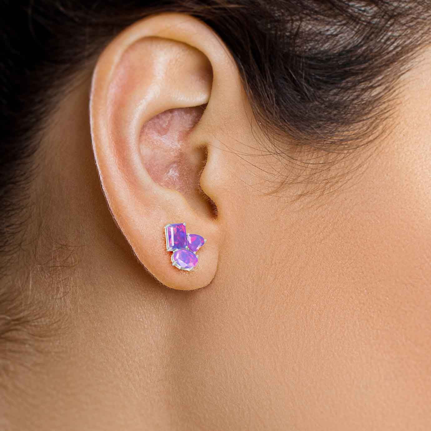 Purple Opal Earring