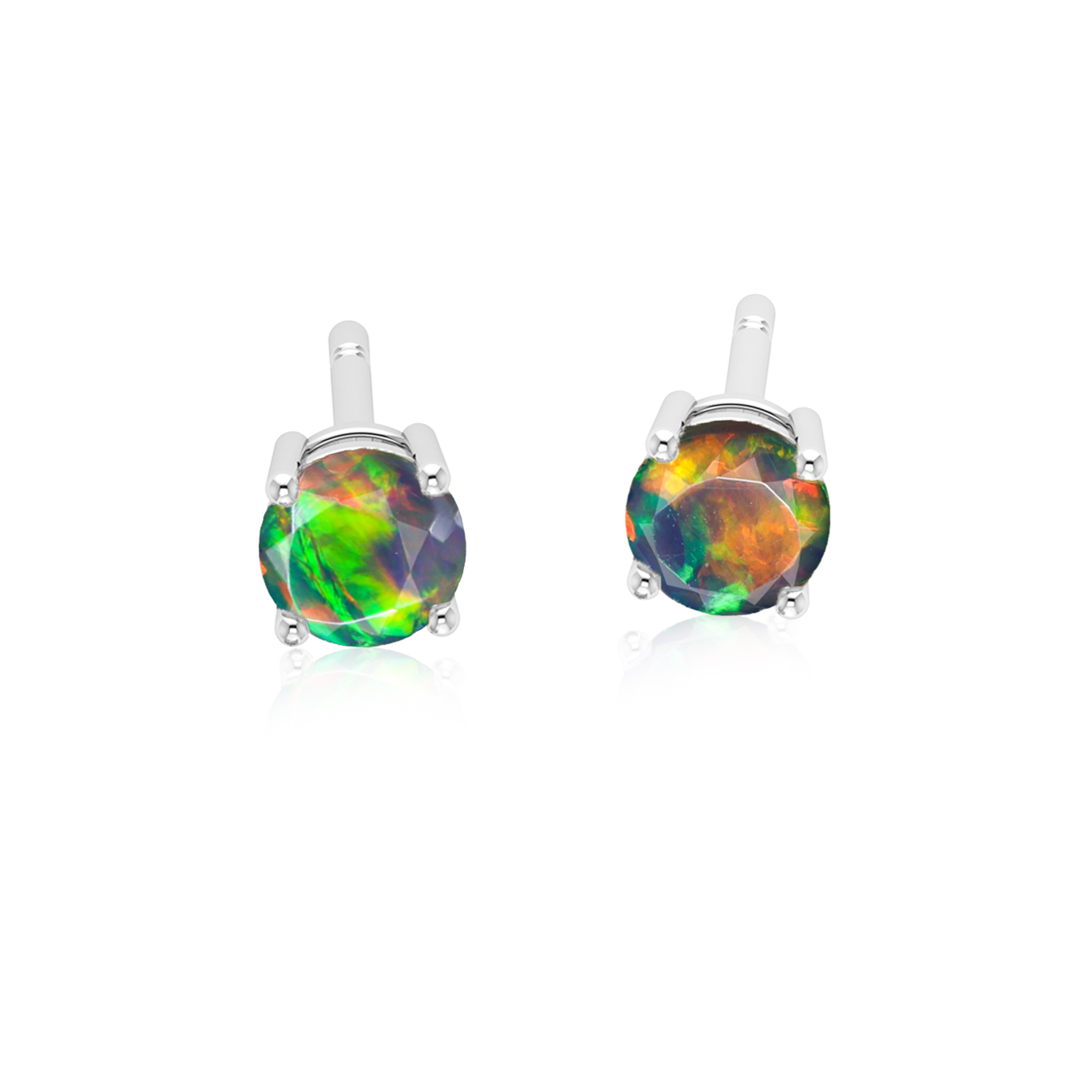 Opal Silver Earring