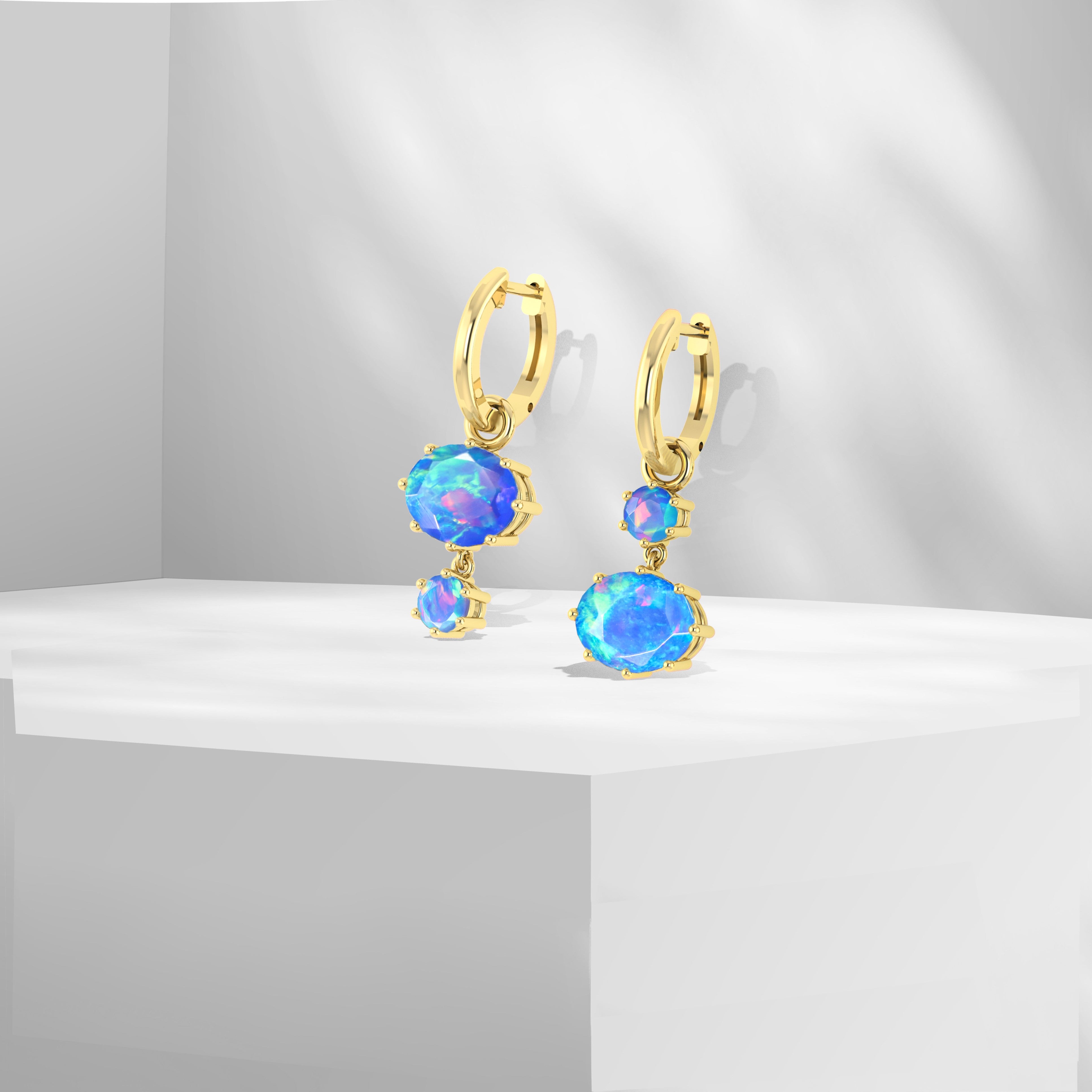 Top Opal Drop Earring