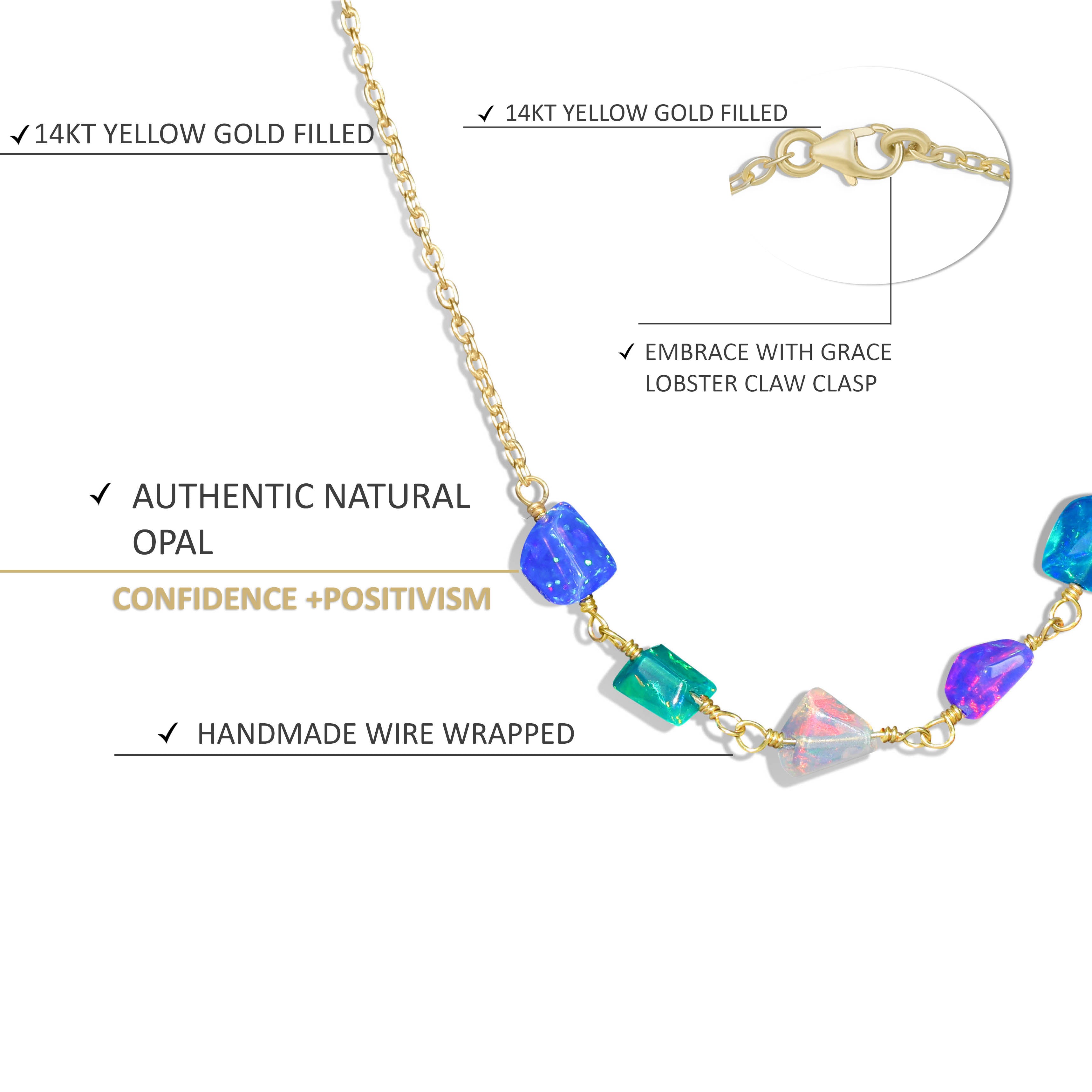 Opal Chain Necklace 