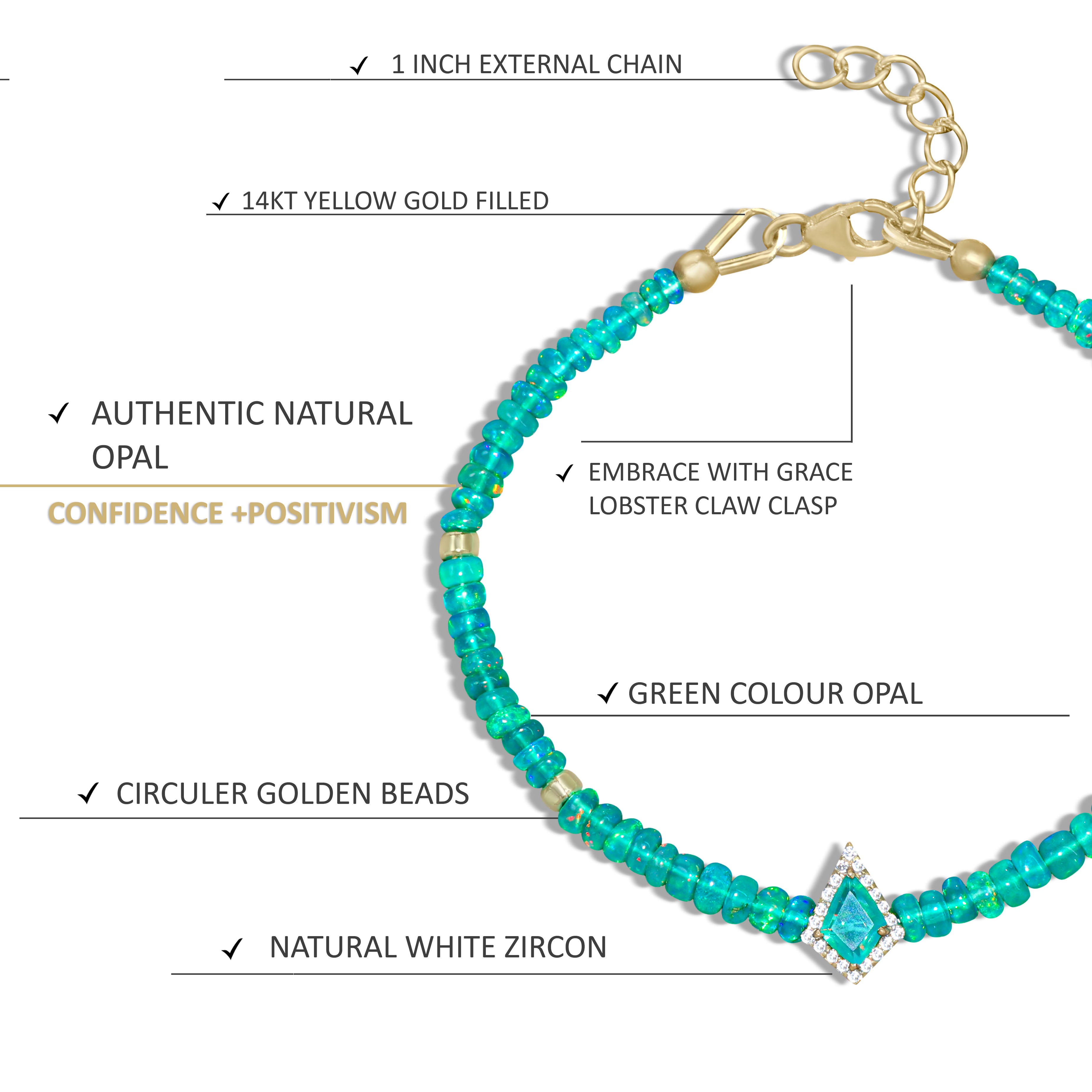 Green color Opal bracelet