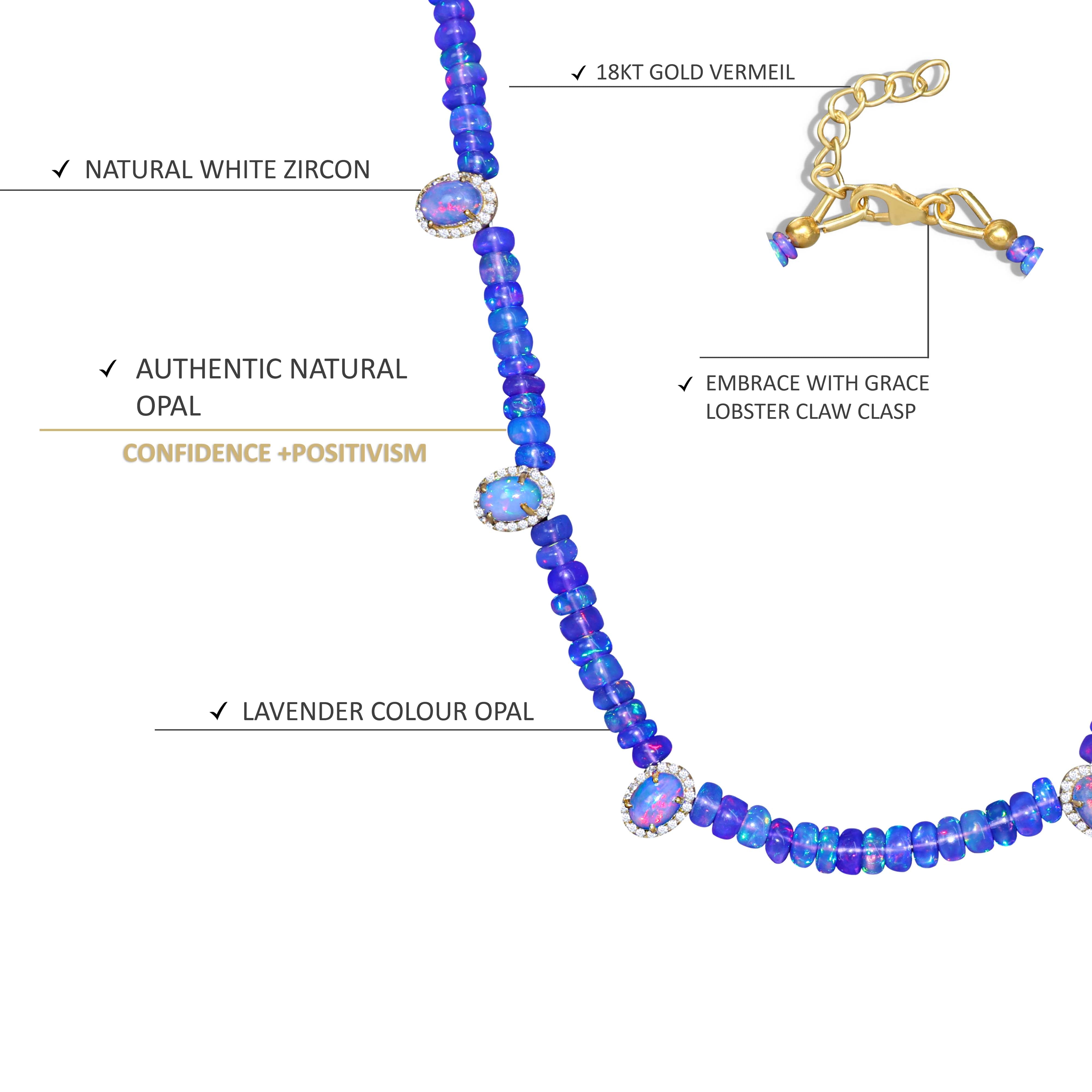 Lavender Opal  Beads necklace