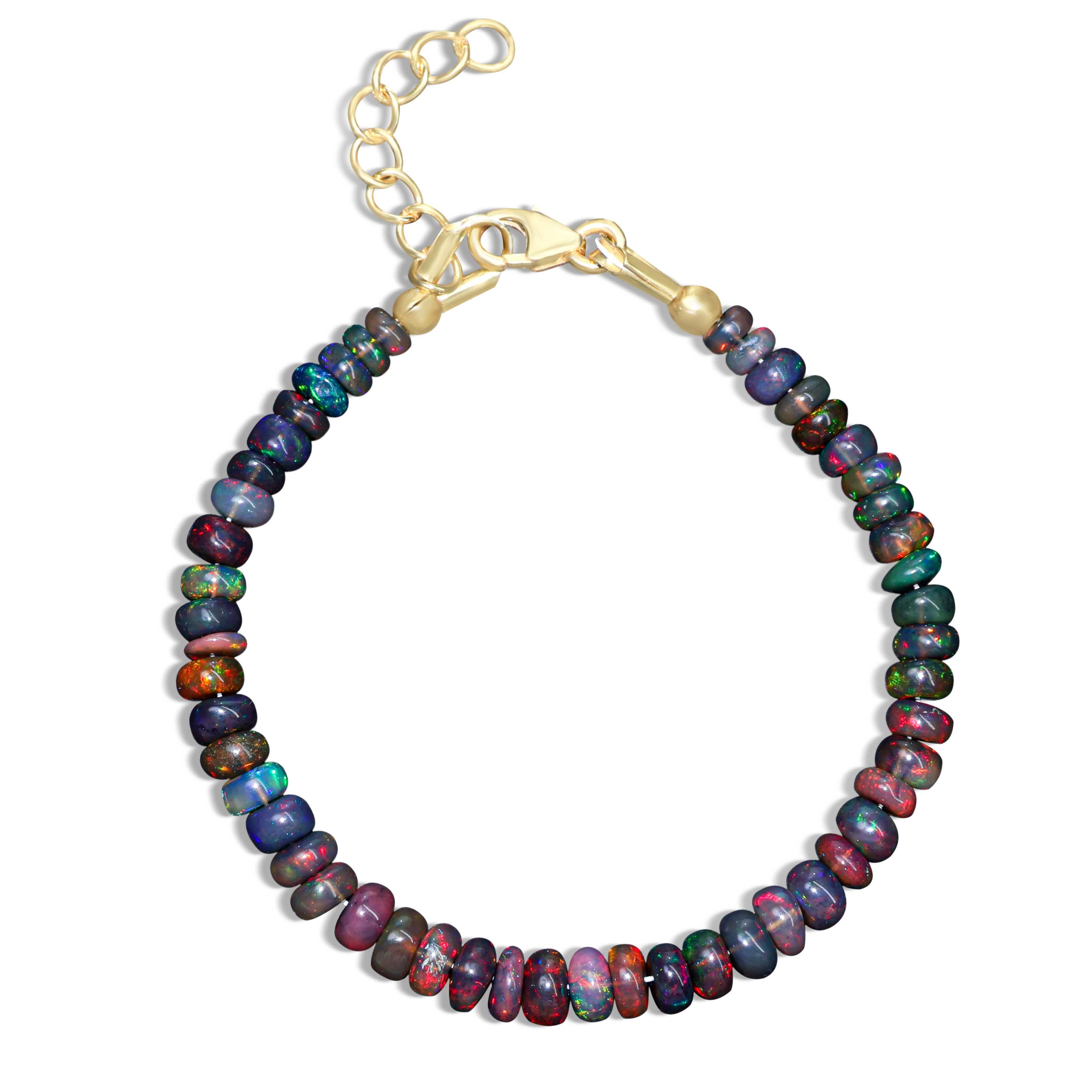 Beaded black opal bracelet