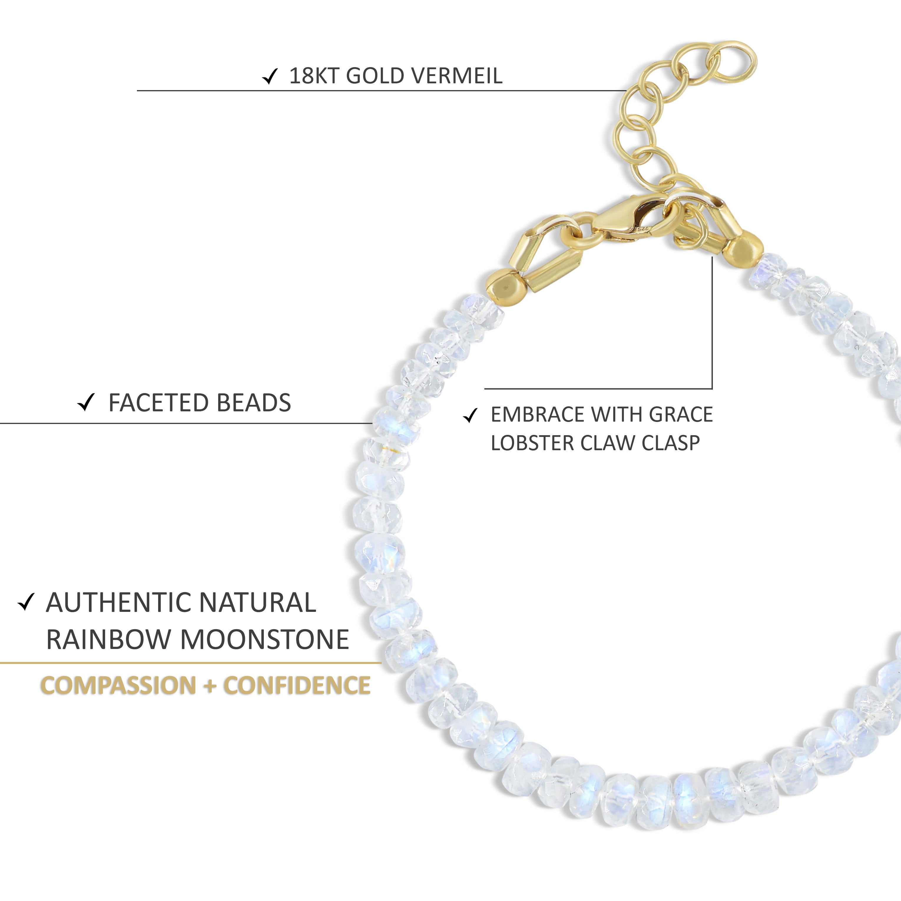 moonstone beaded bracelet