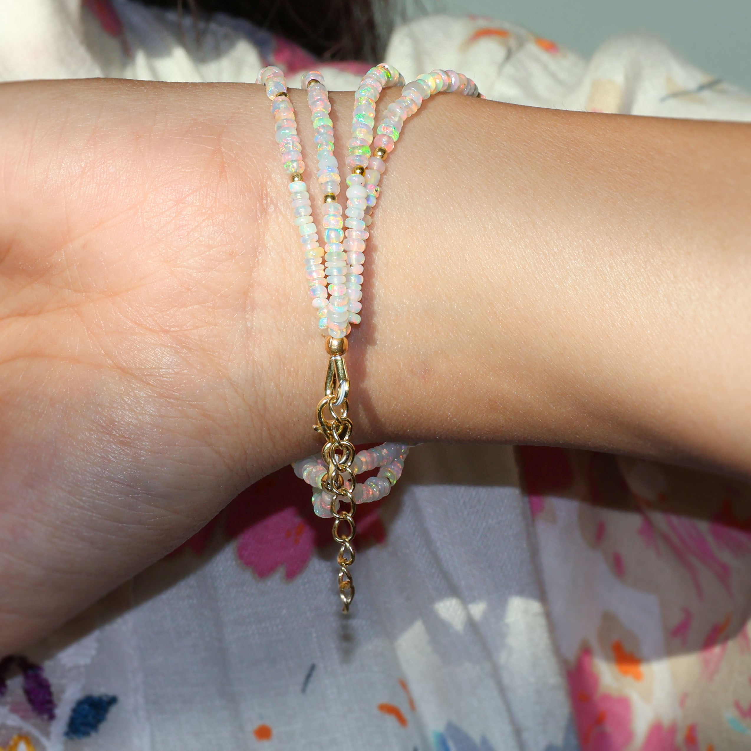 Gold Filled White Opal Bracelet