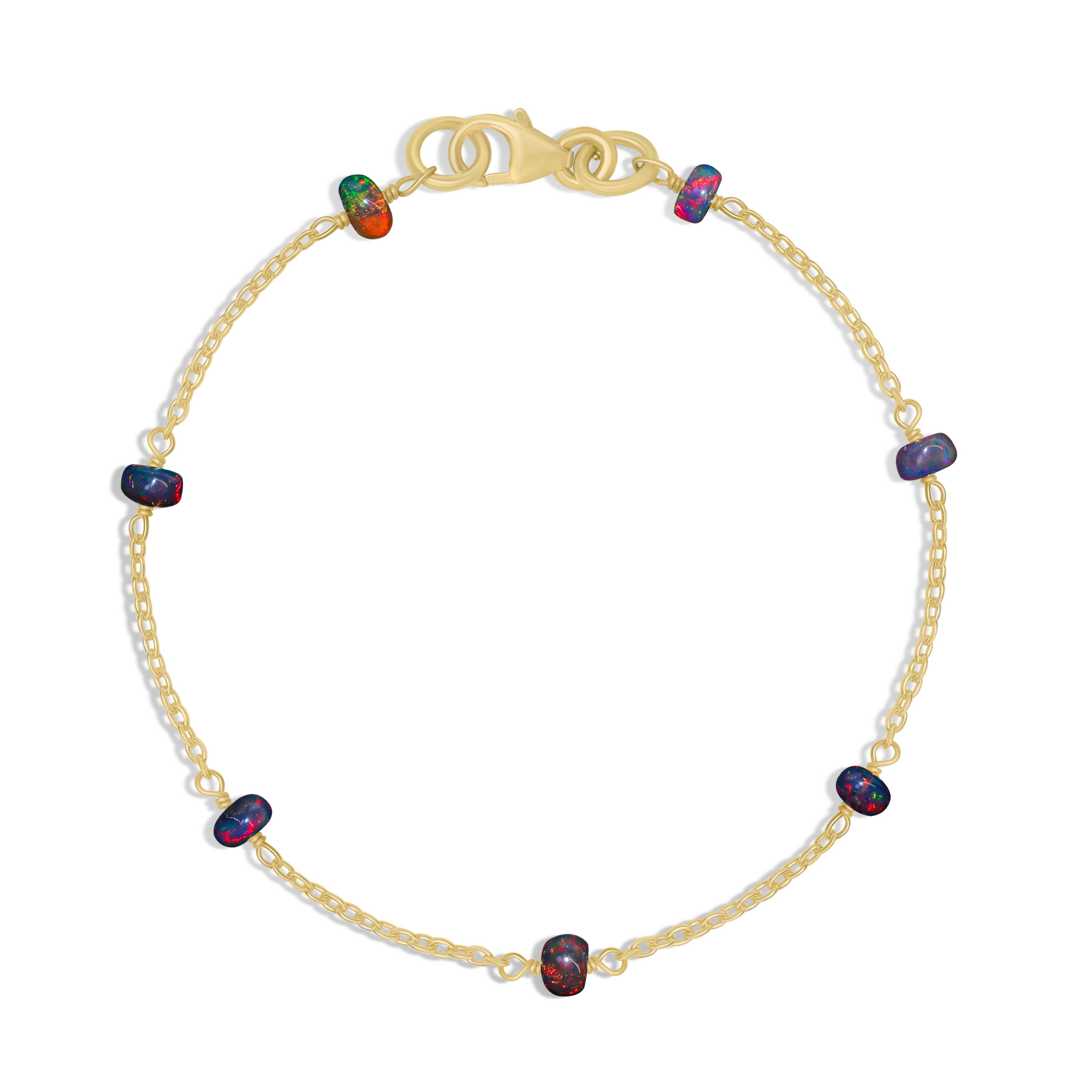 Black Opal Chain Bracelet