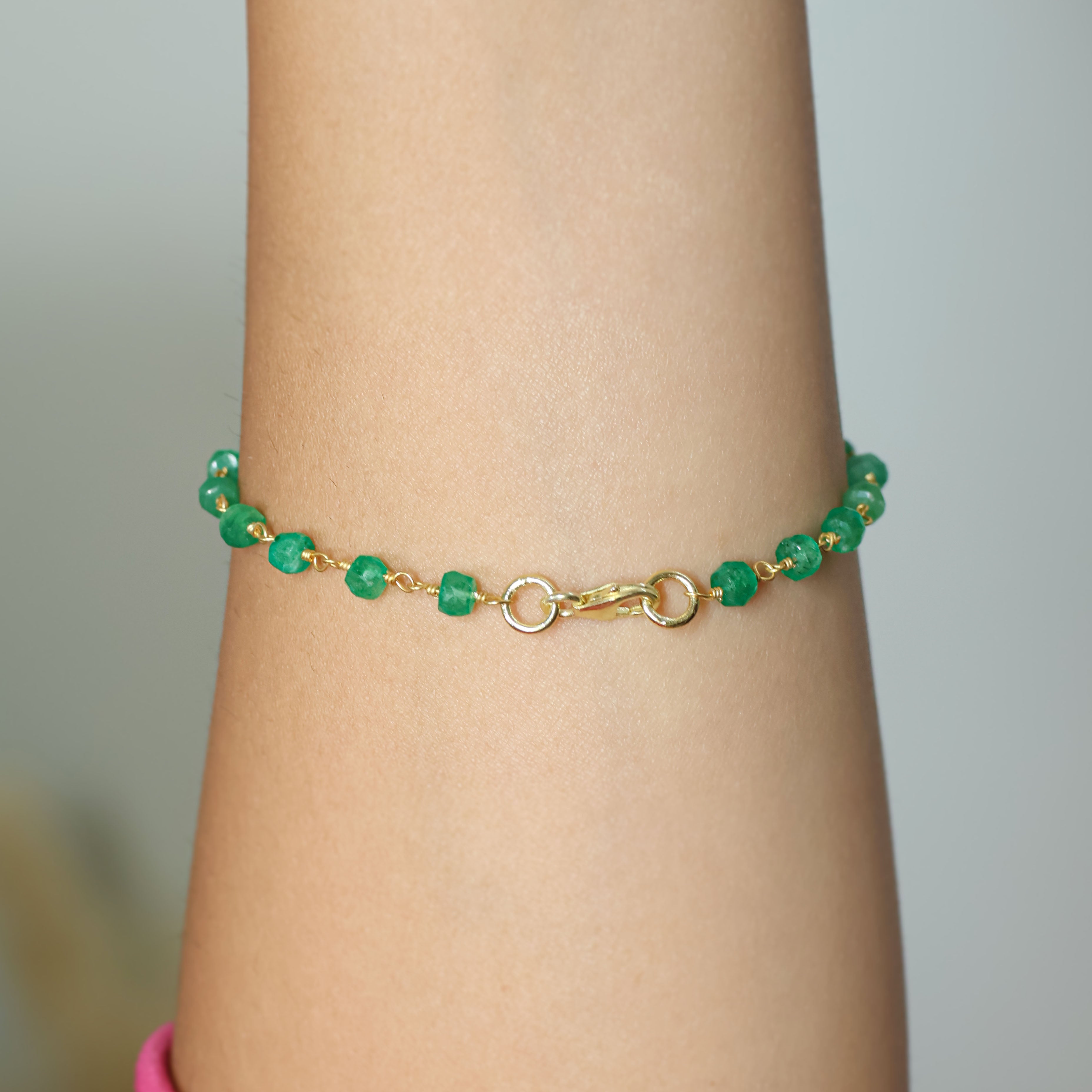 beaded emerald bracelet