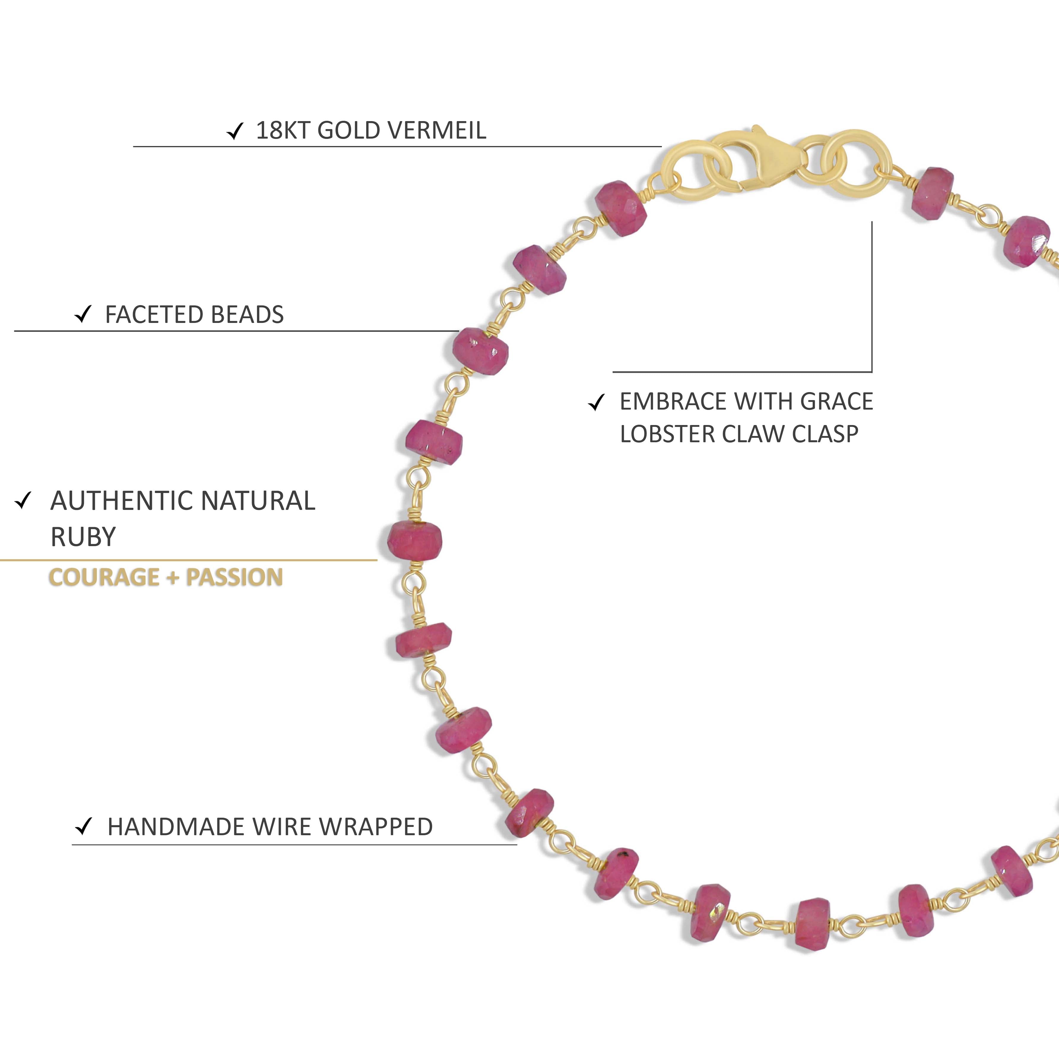 ruby chain beaded bracelet