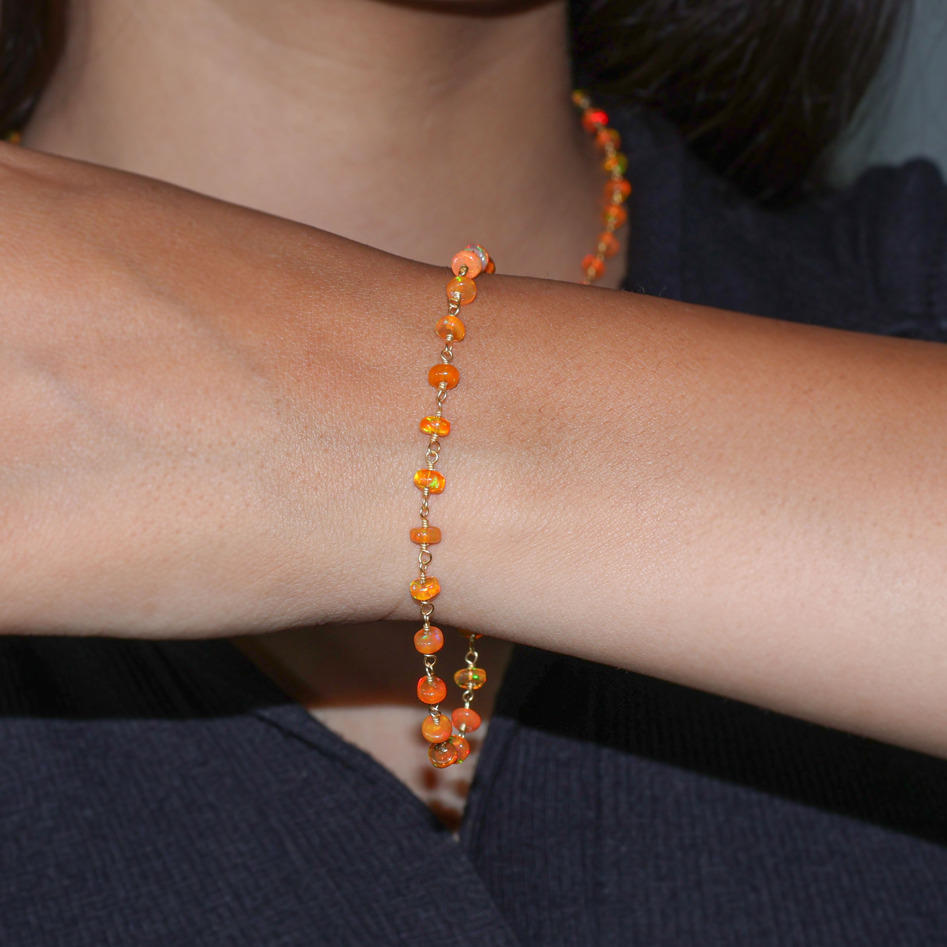 Orange Opal Beaded Brcaelet