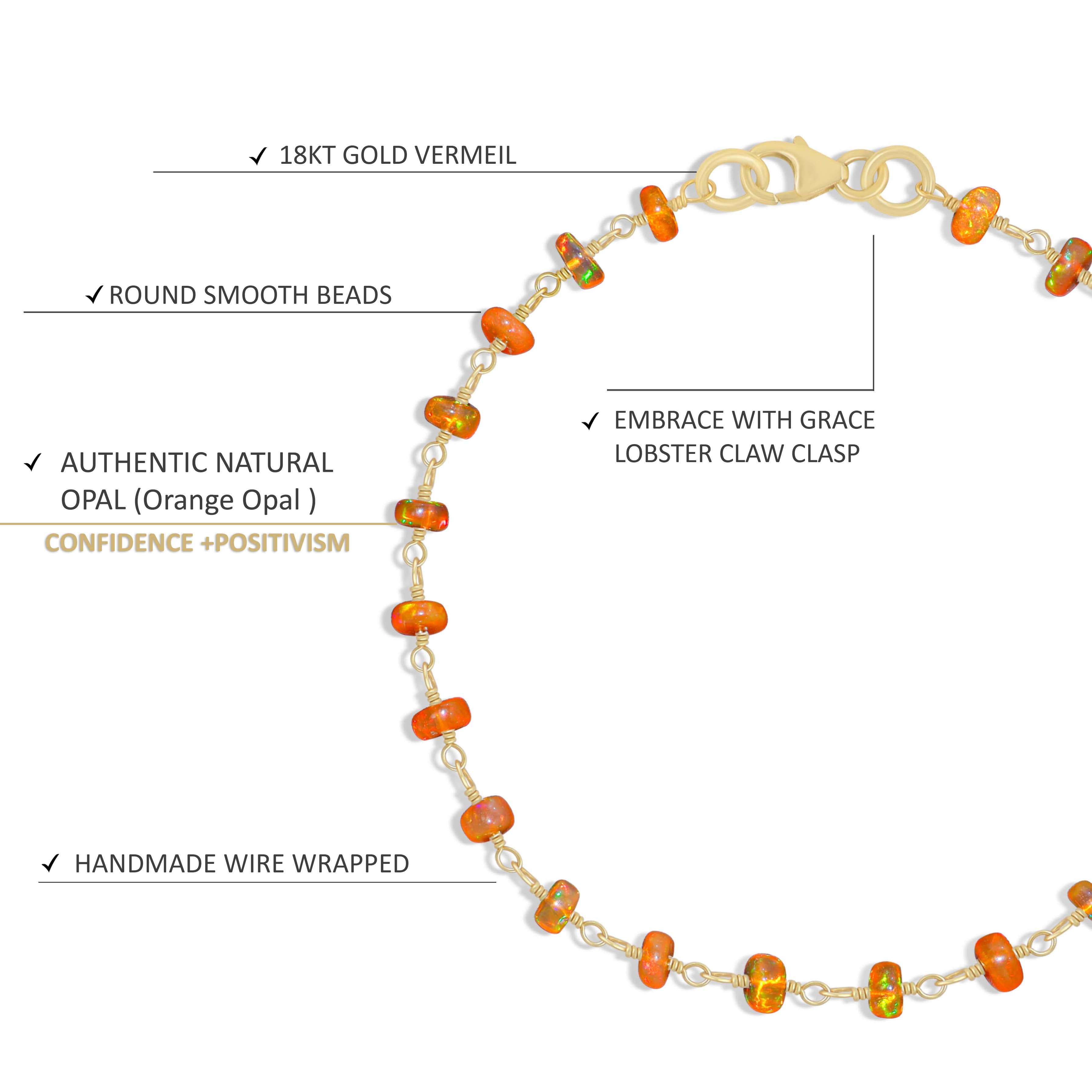 Orange Opal Chain Brcaelet