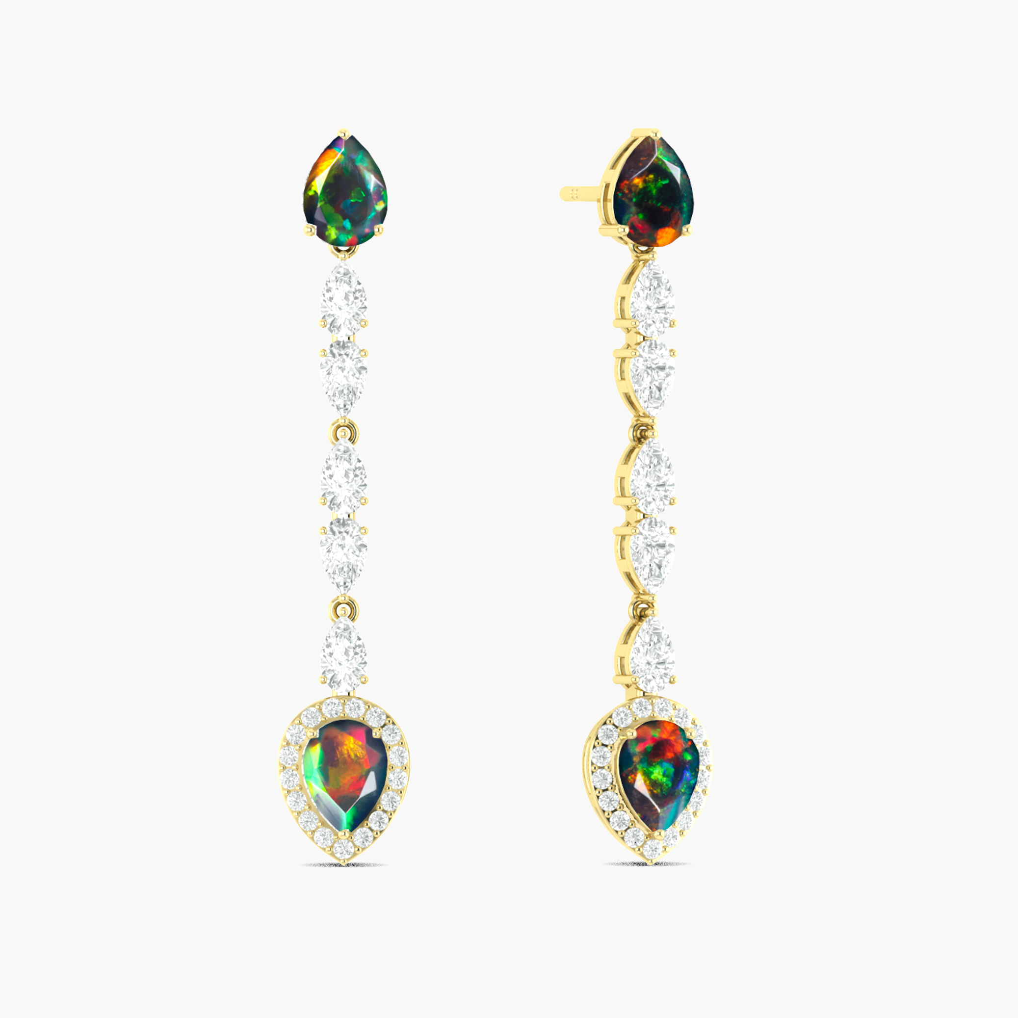 Faceted Opal Gemstone Earring