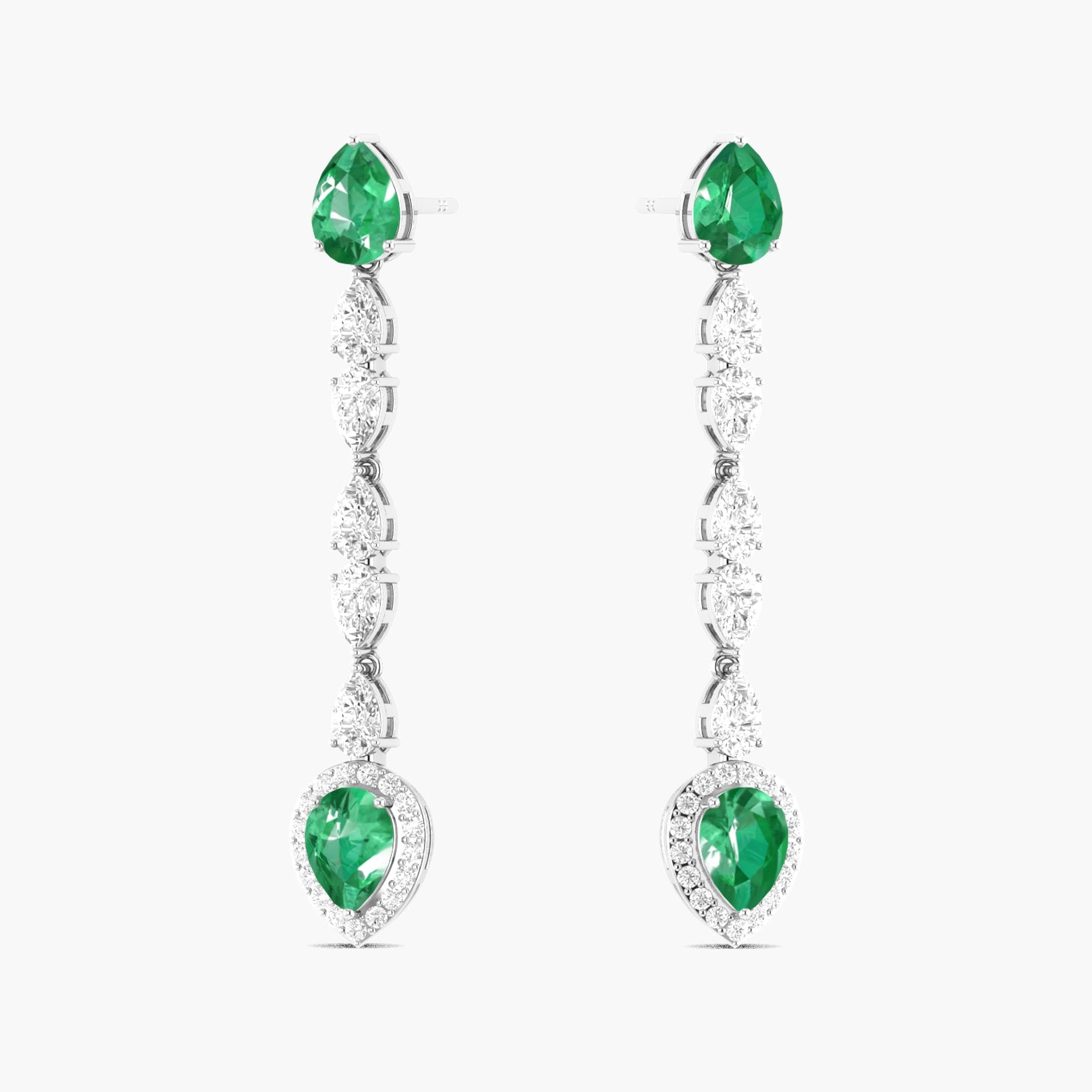 Pear Emerald Earring
