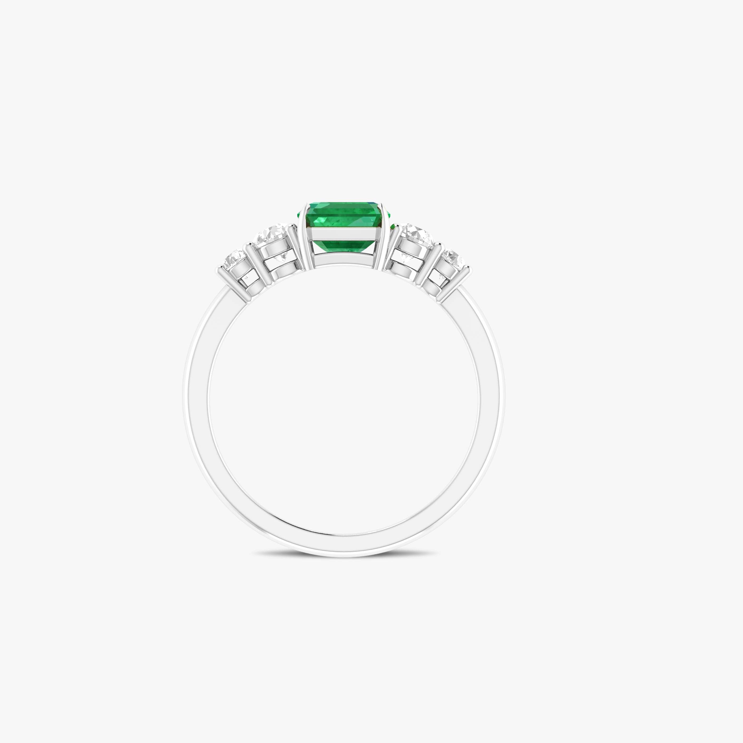 Green Emerald Faceted Octagon Gemstone Ring