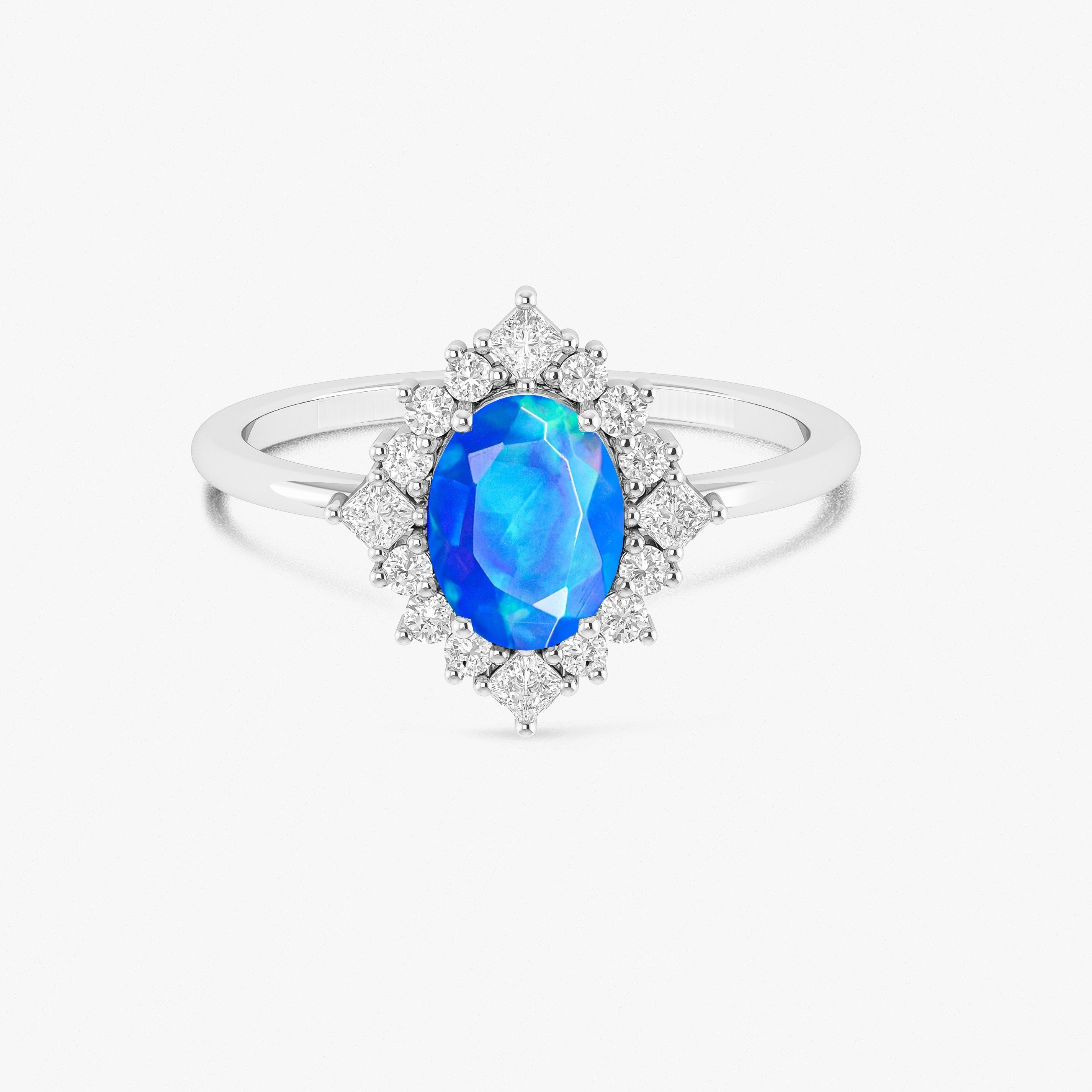 Blue Opal Gemstone Ring