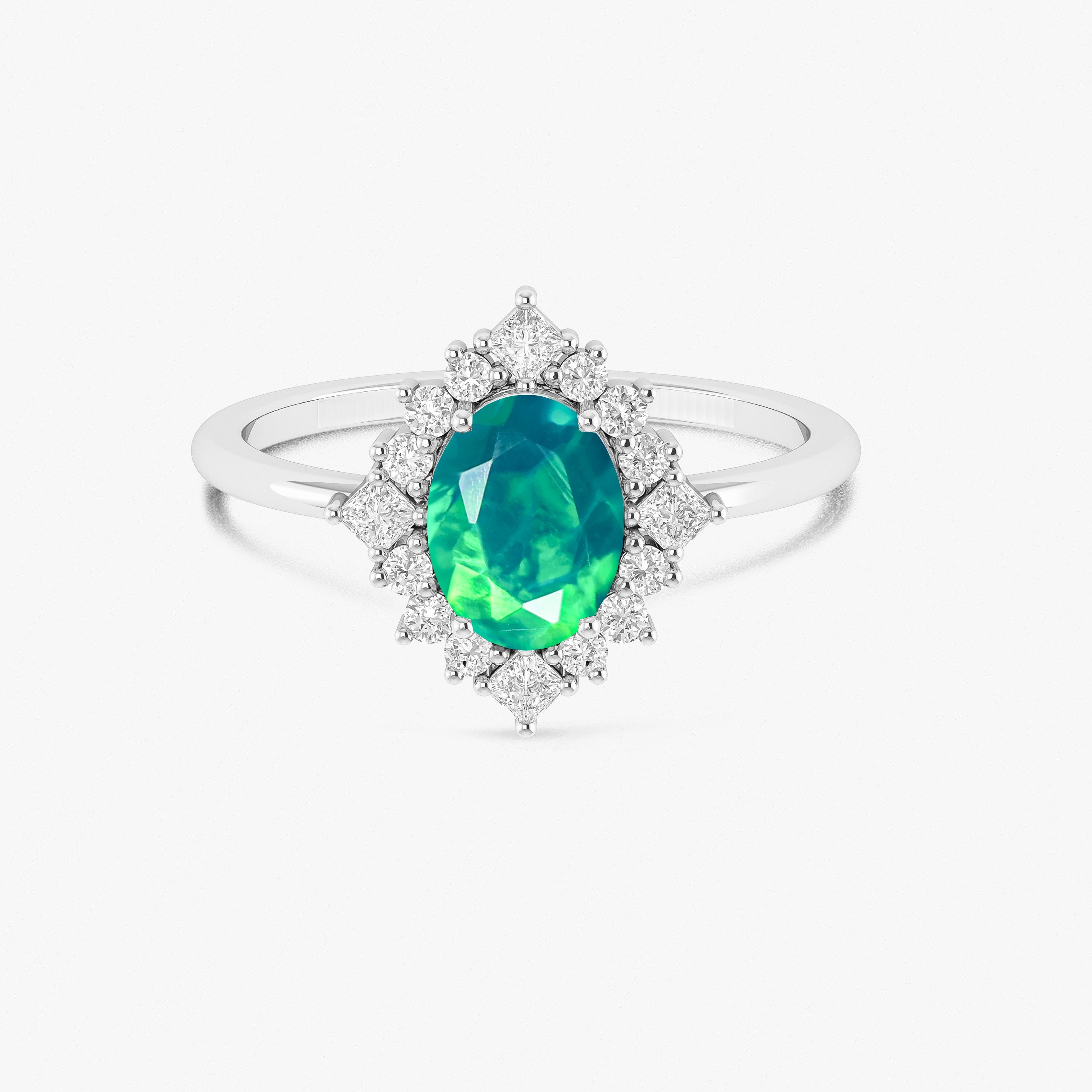 Green Opal Gemstone Ring