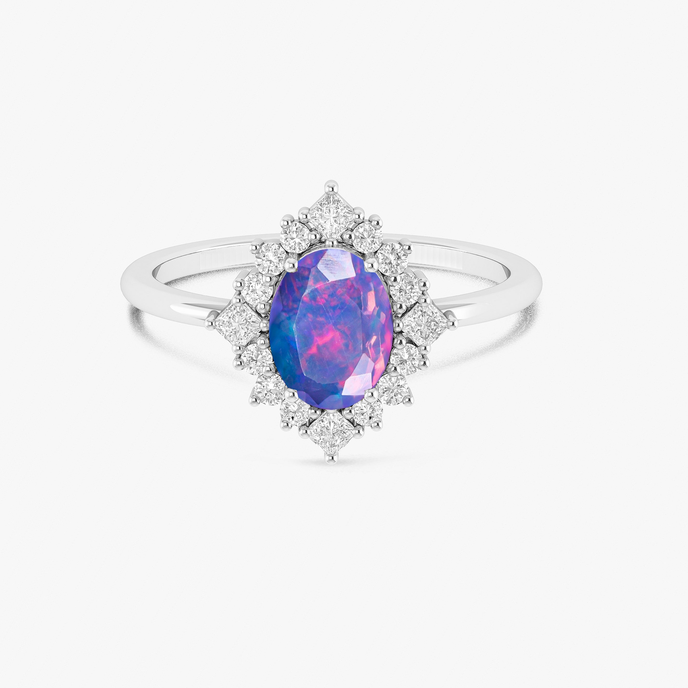 Lavender Opal Diamond Ring