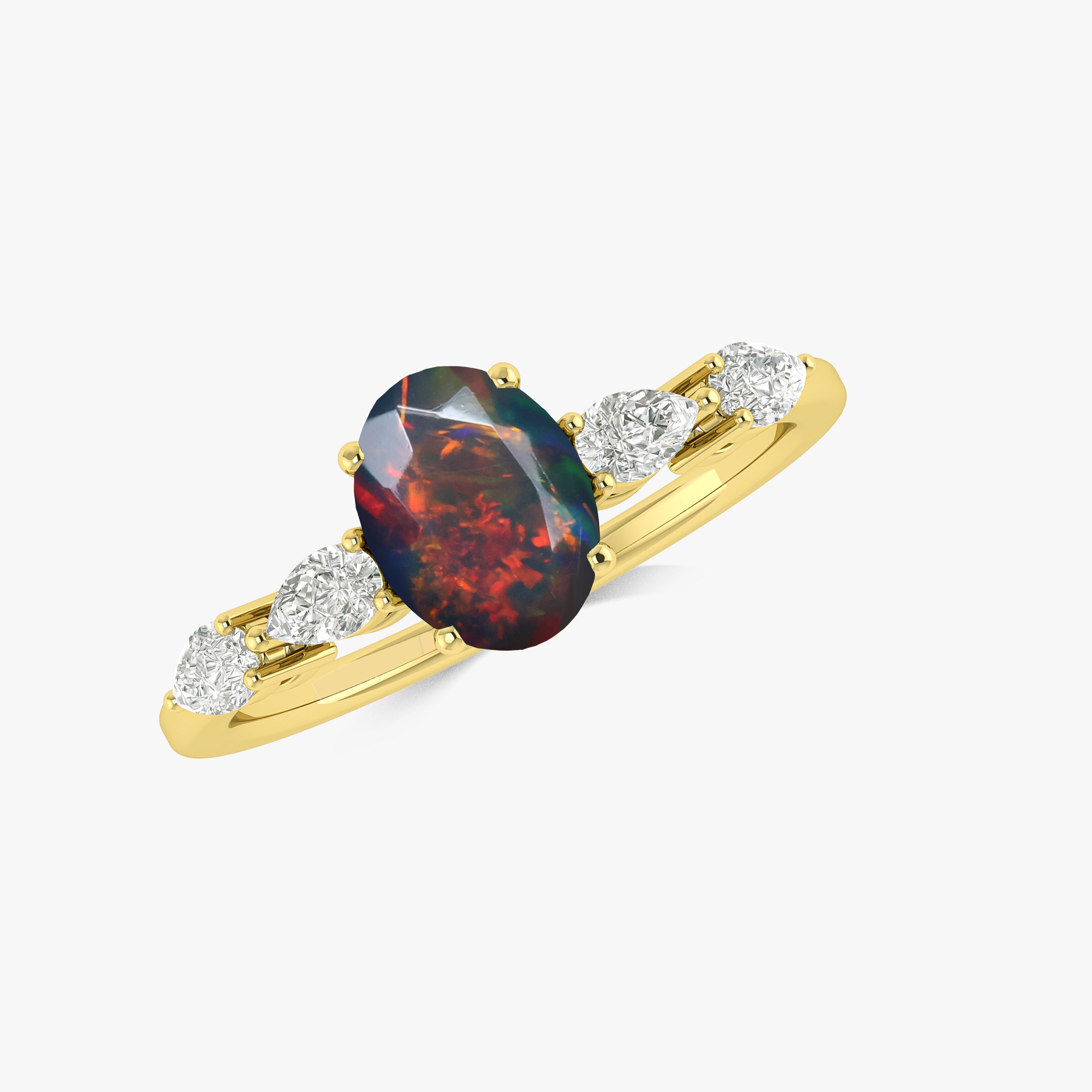 Black opal Ring for women