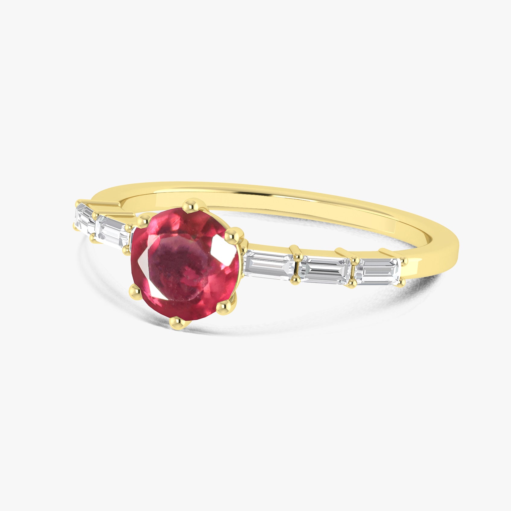 Red Ruby Seven Stone Design Ring