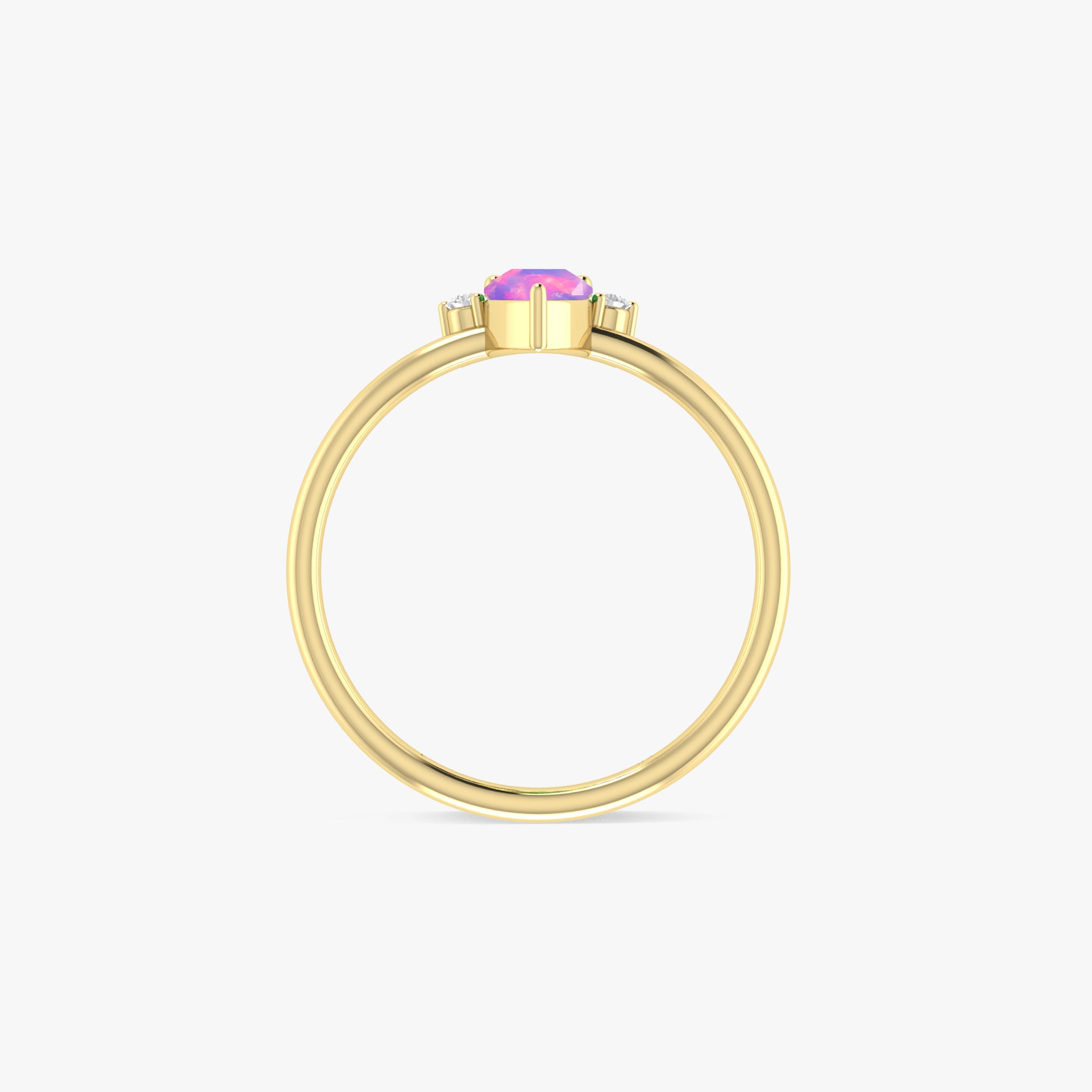 Purple Opal Gemstone Gold Ring