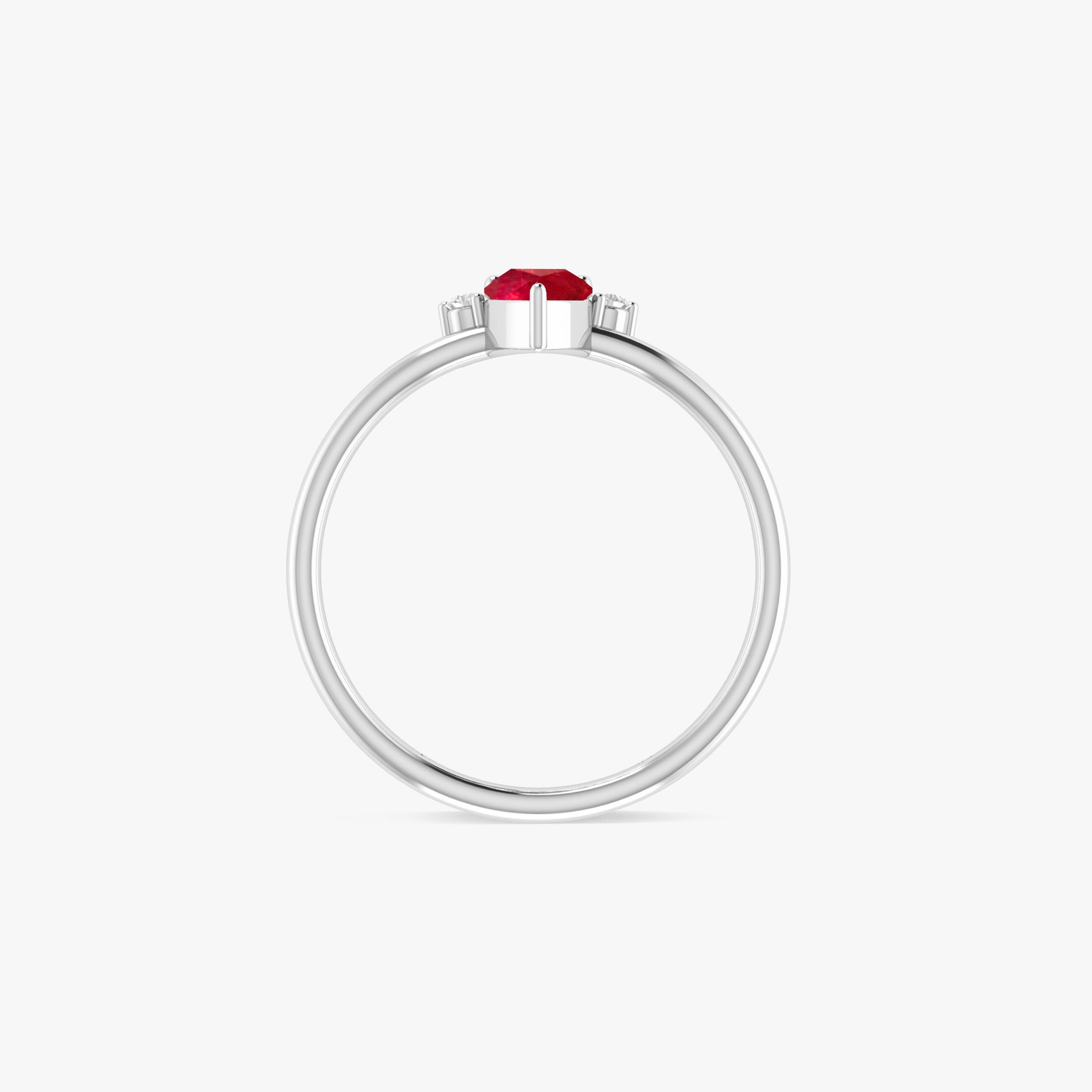 Red Ruby Silver Ring
