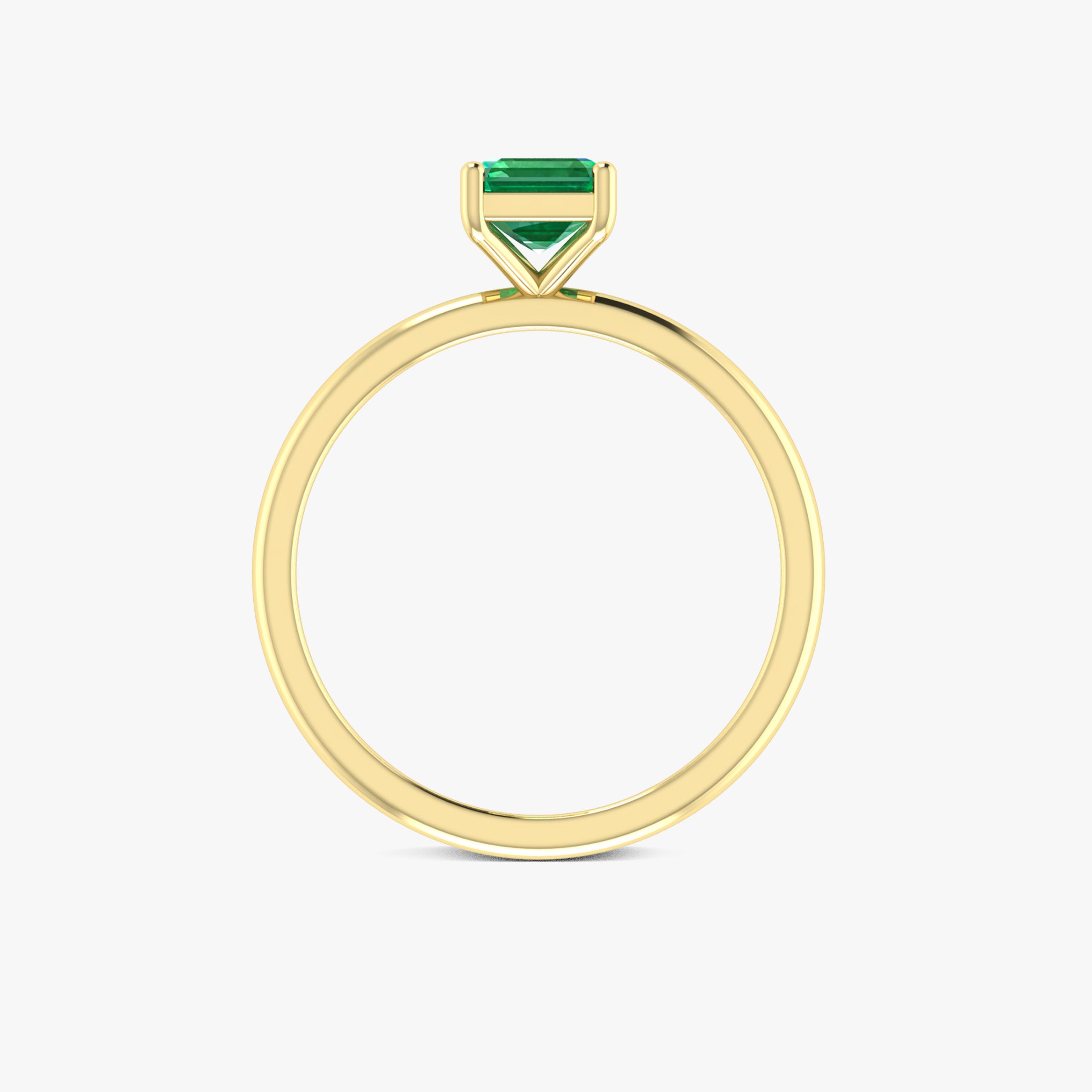 Green Emerald Faceted Cut Gemstone Ring