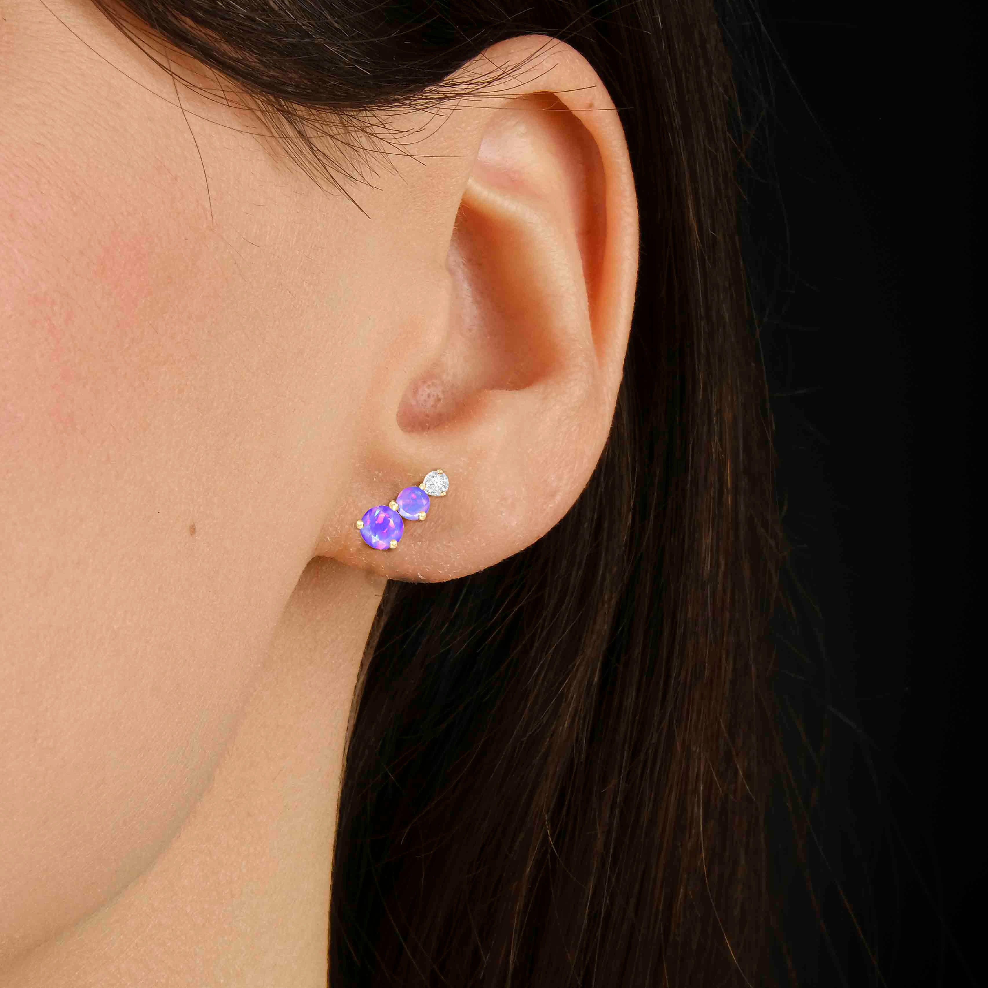 Purple Opal Earring