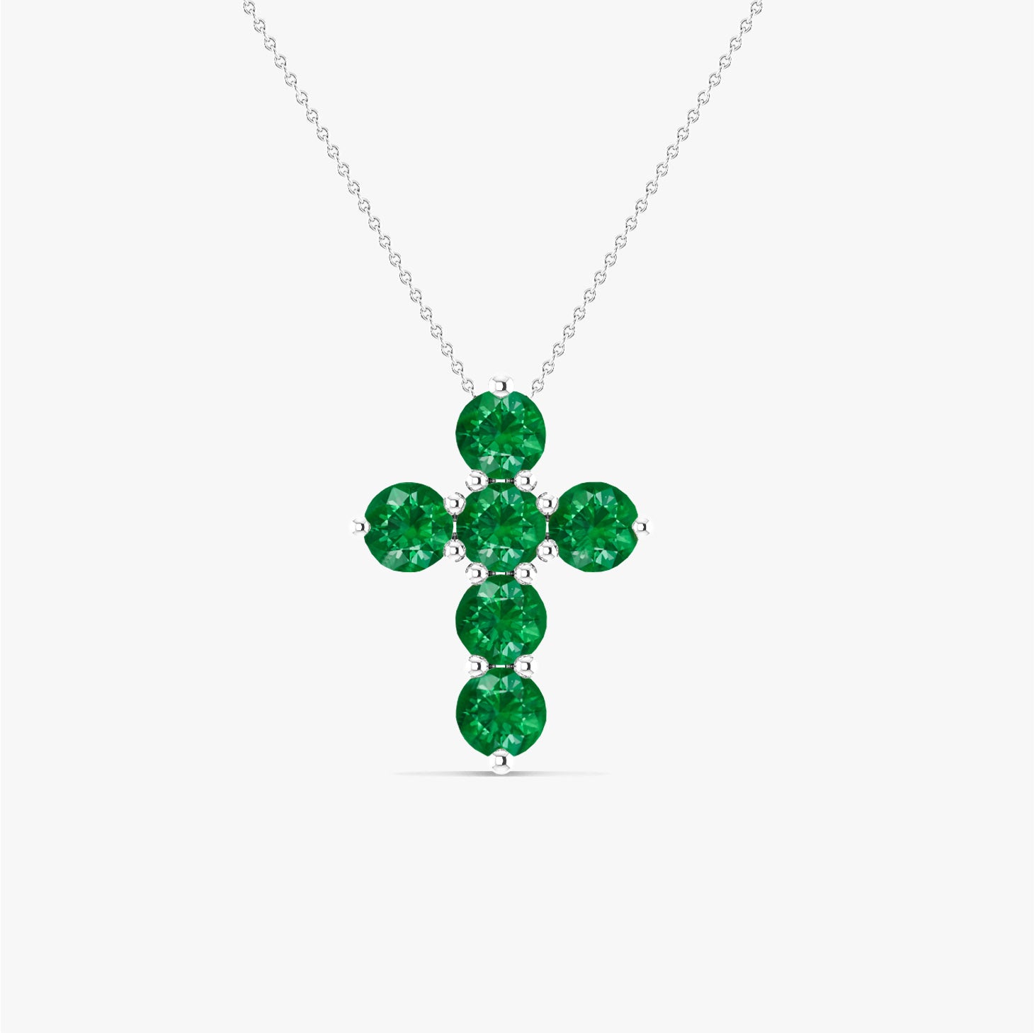 Green Emerald Gemstone Cross Pendant