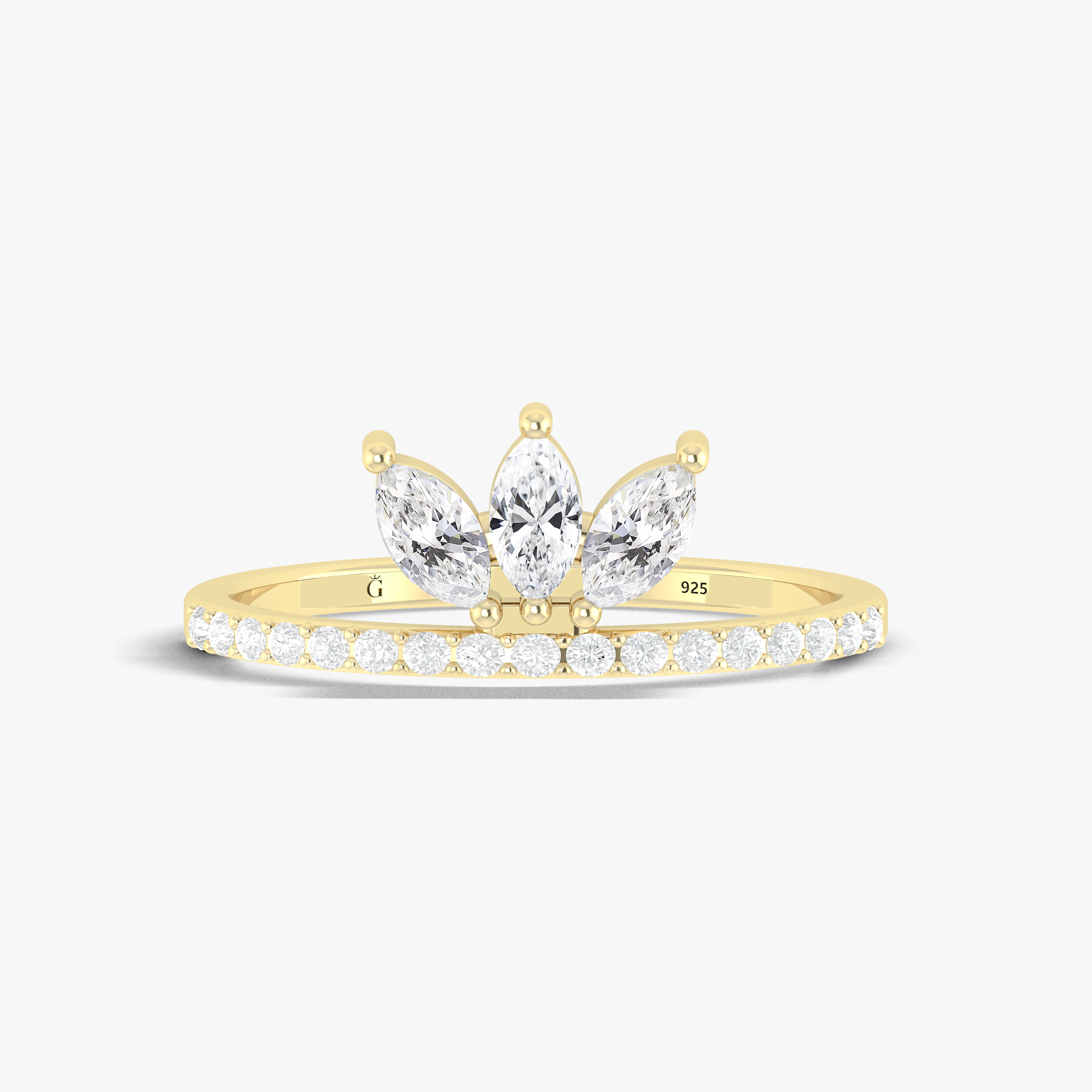 3 Marquise Beautiful Cubic Zirconia wedding ring