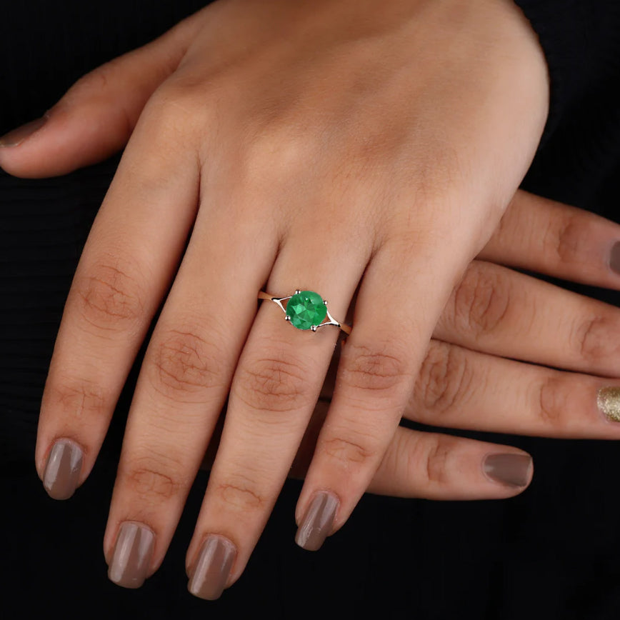 Round Emerald Ring