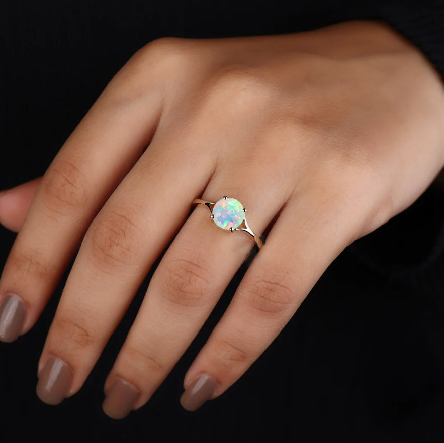 White Opal Ring