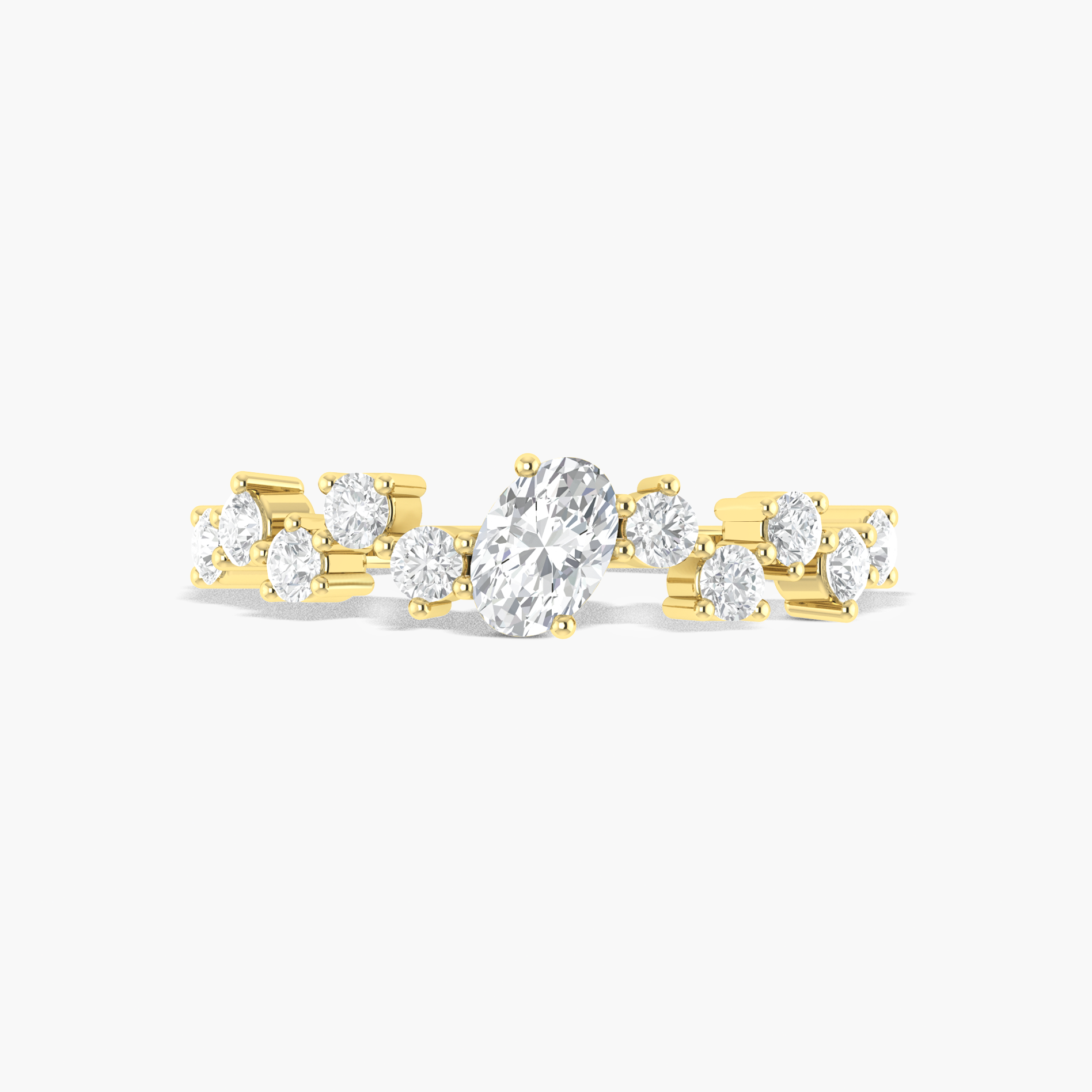 Unique Beautiful Simulated diamonds Gold Wedding ring