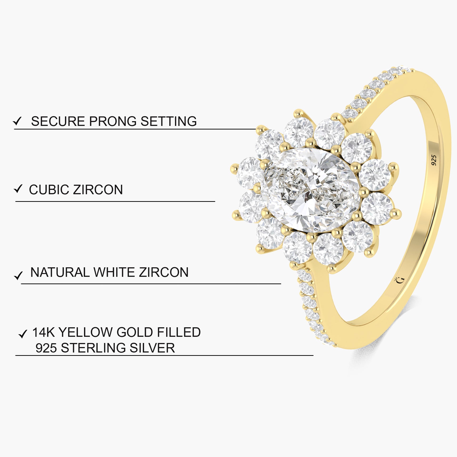 14kt gold filled Cubic Zircon ring