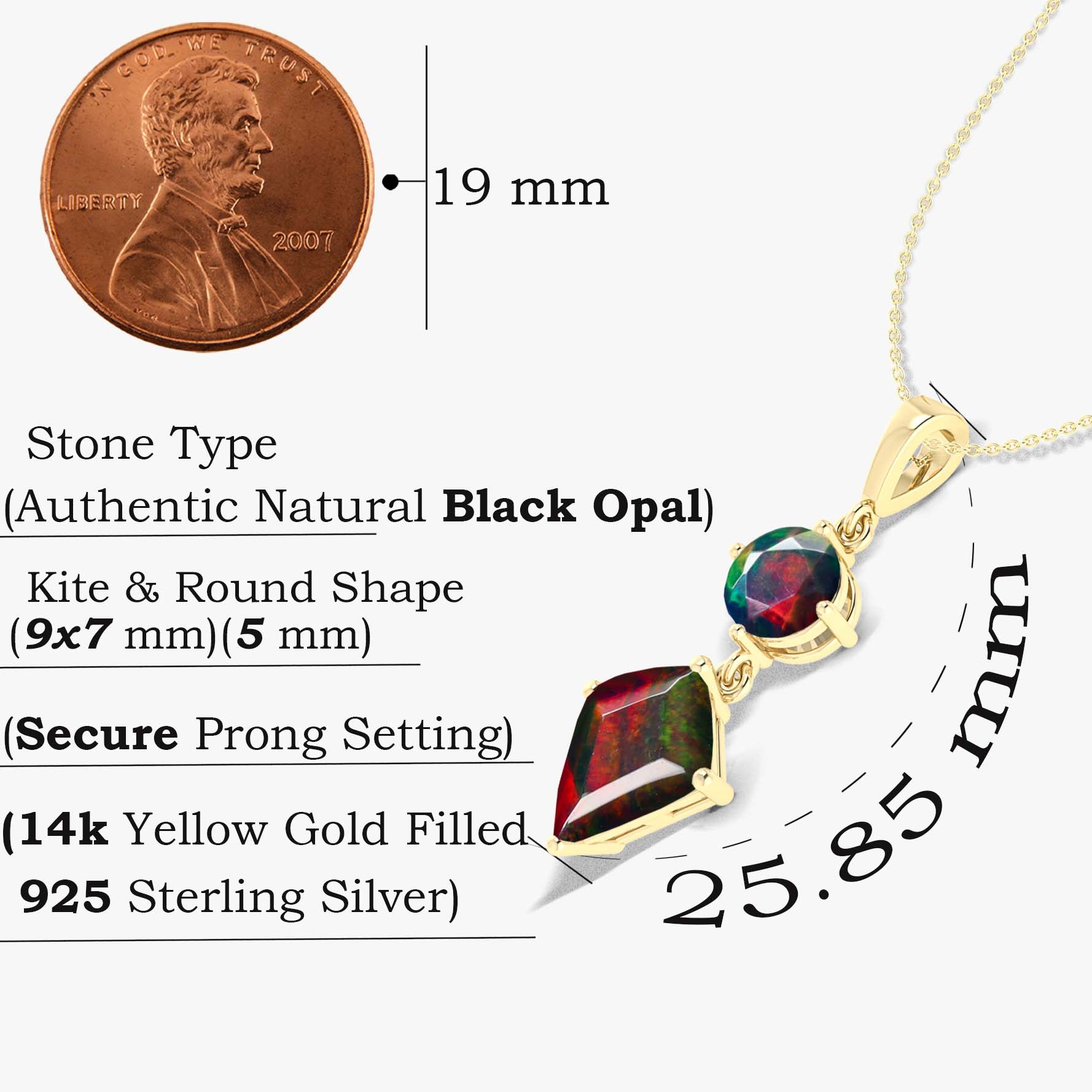 black opal gemstone pendant