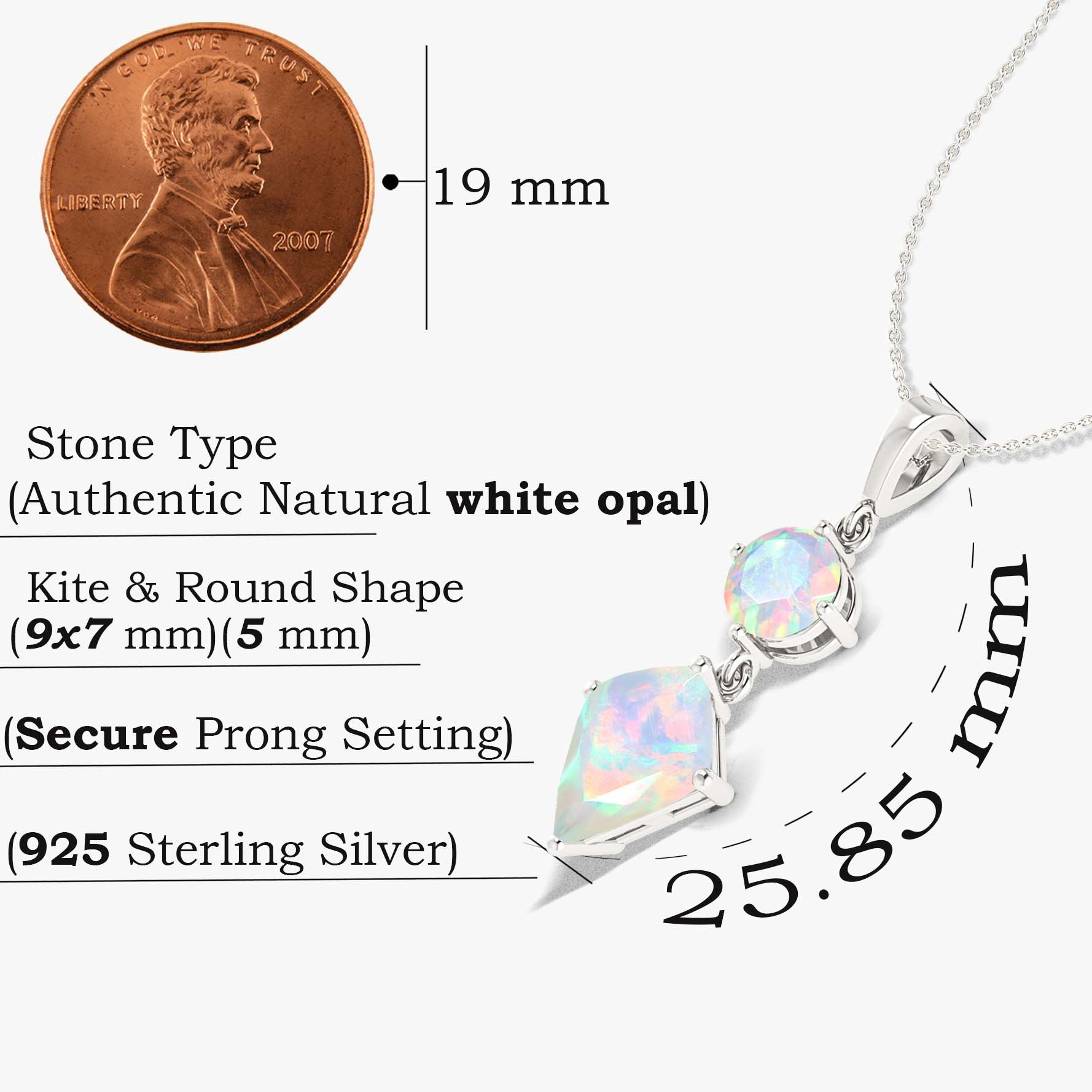 white opal pendant