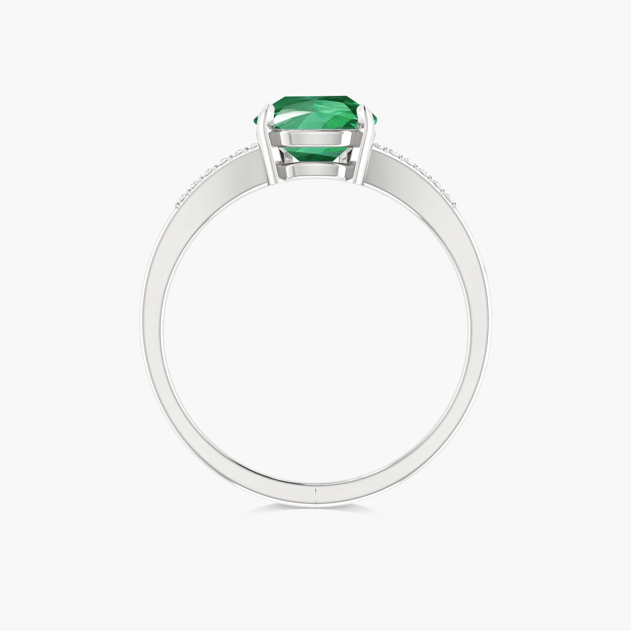 Sterling silver emerald ring