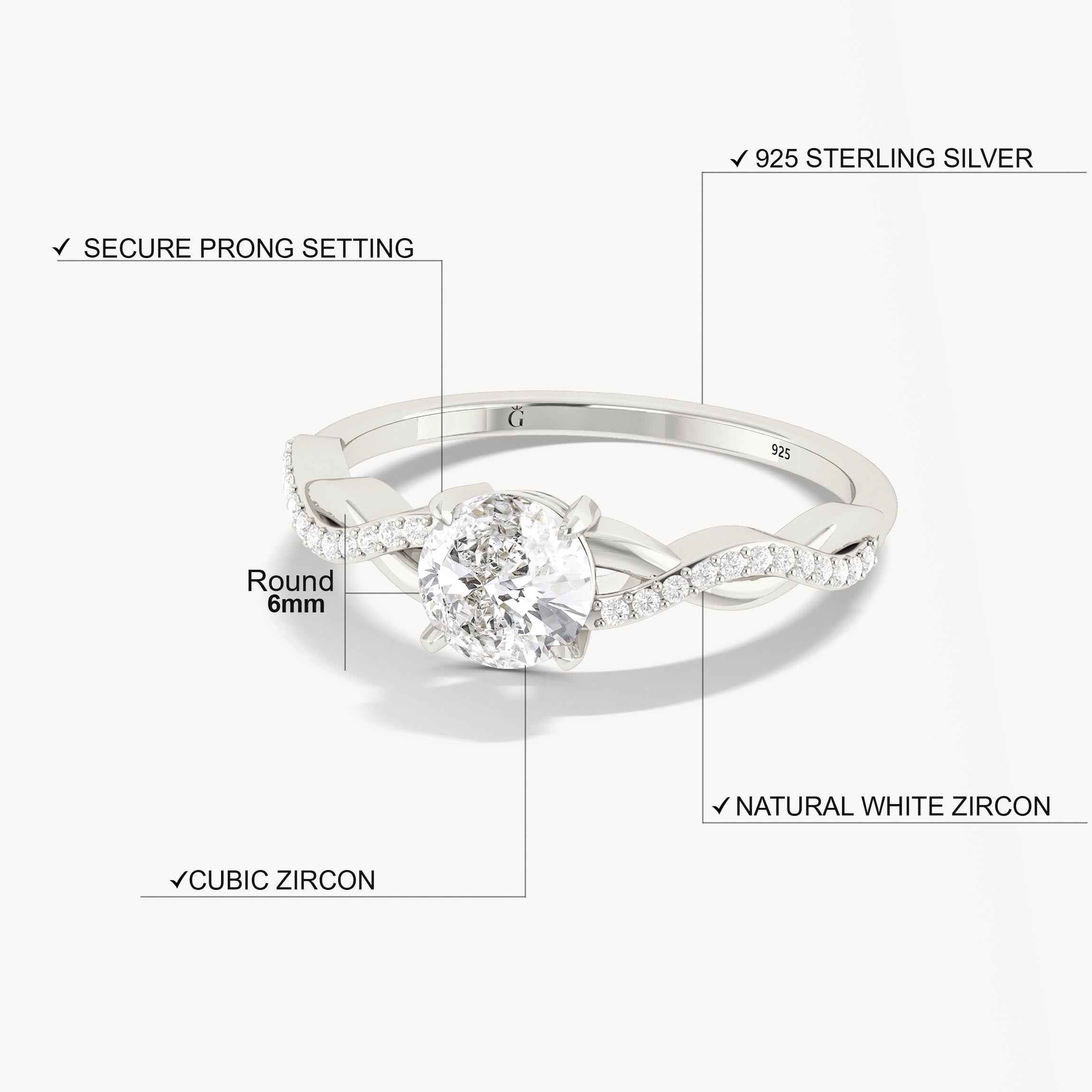 Natural Cubic Zircon ring