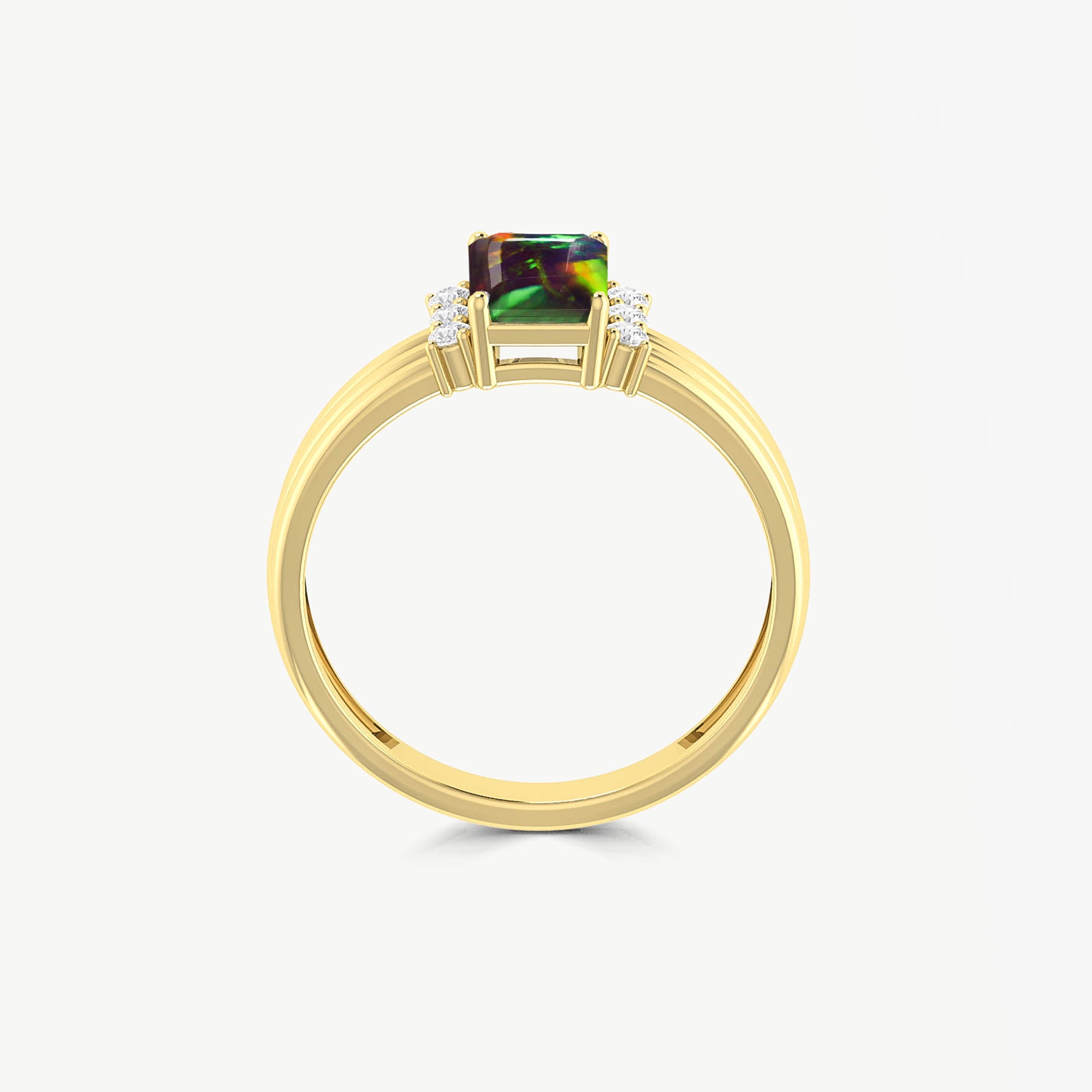 Gold Filled black opal Gemstone ring