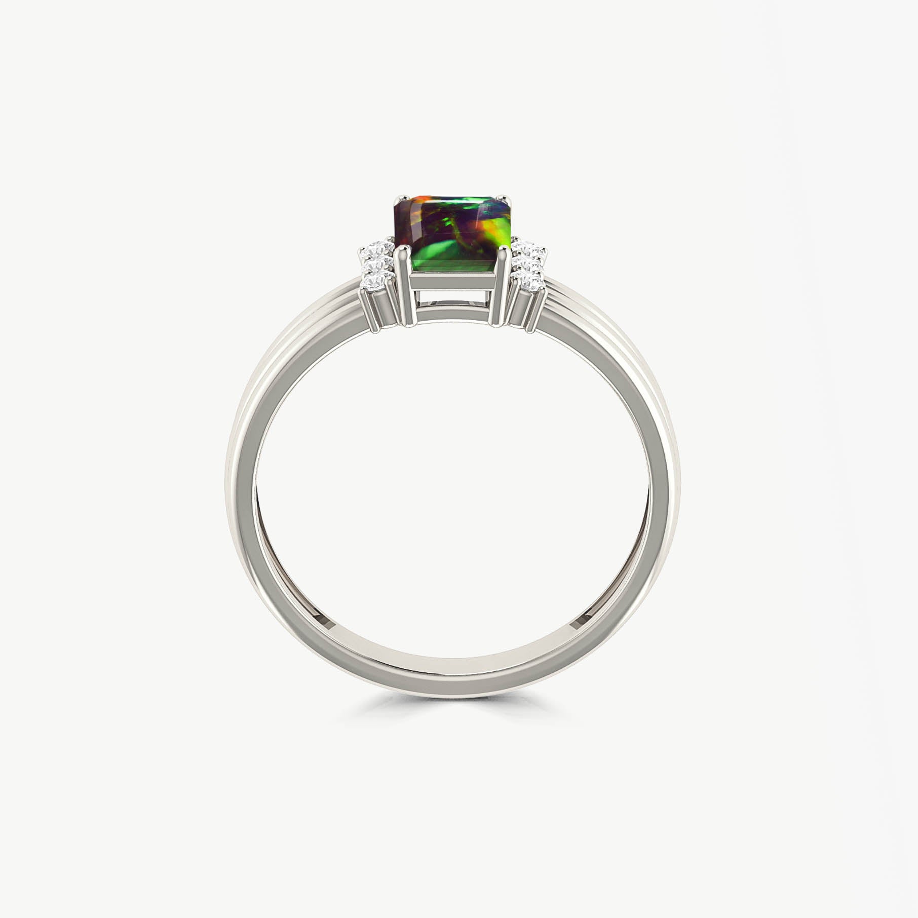 Silver Hand Black opal ring