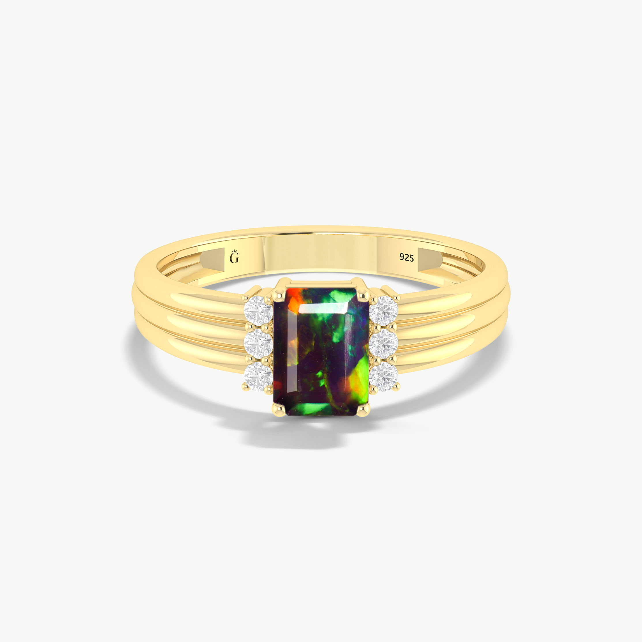 Gold Filled black opal ring