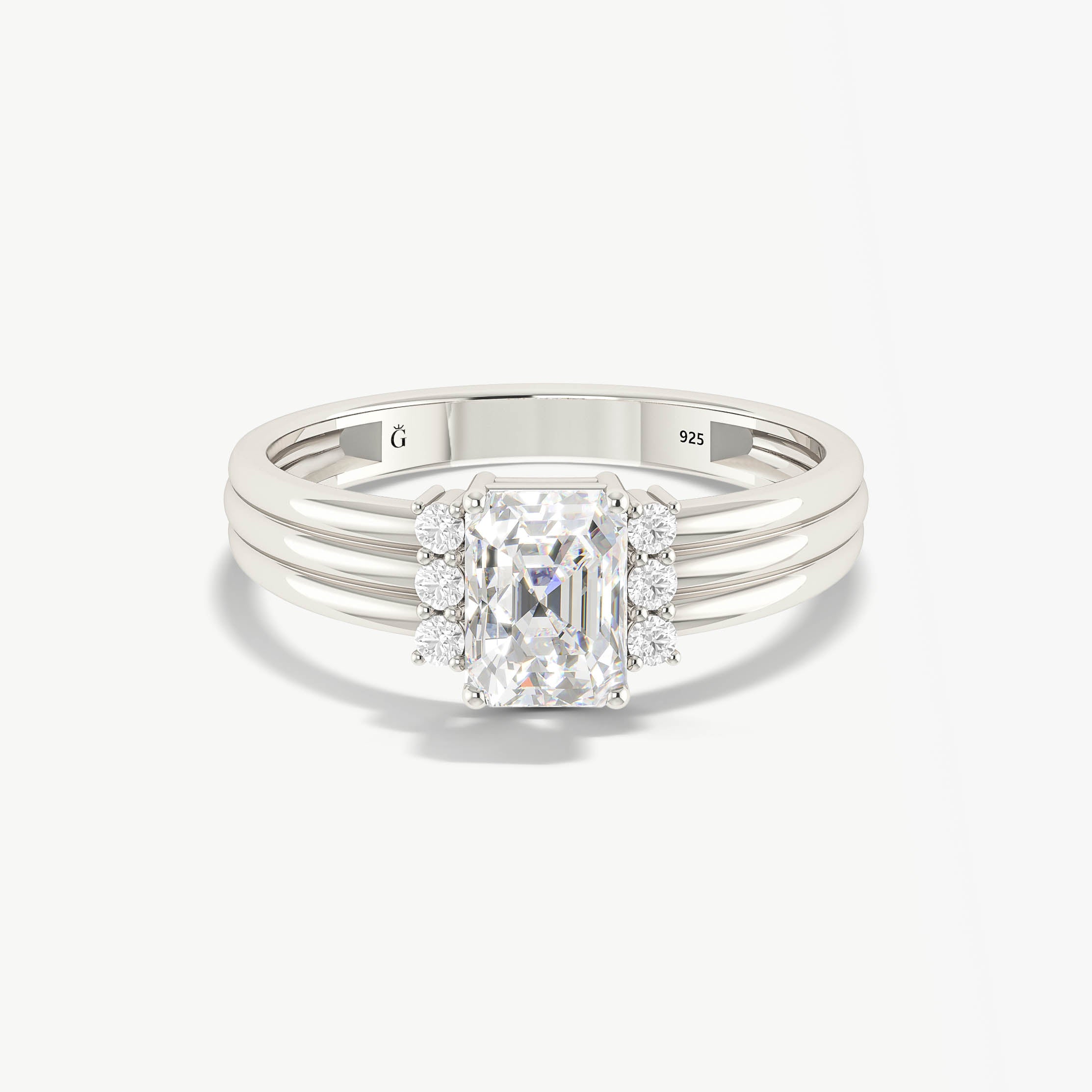 Natural White Zircon Ring Gift For Anniversary